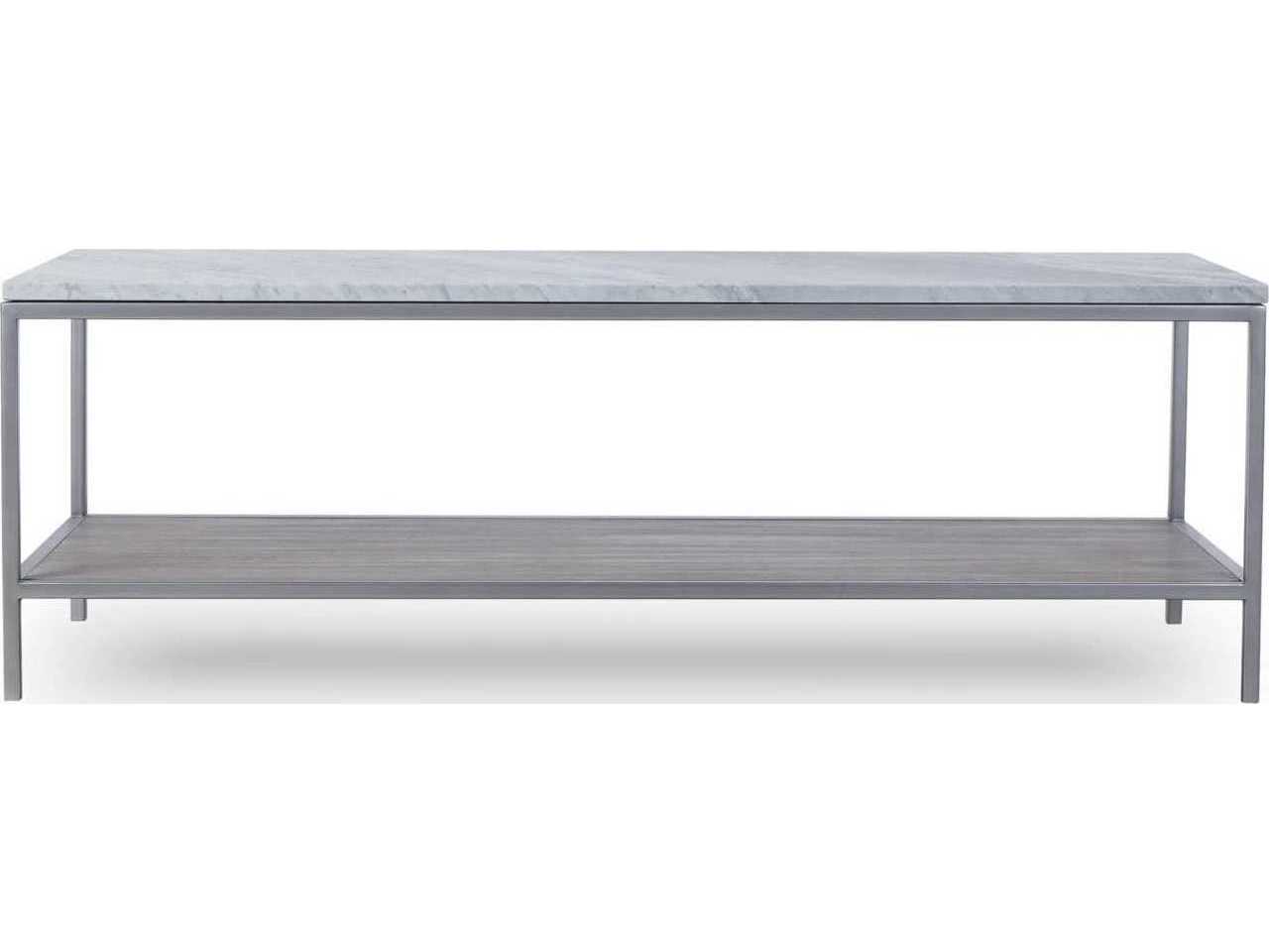 Sonder Living Paxton Rectangular Marble Silver Oak With Brushed Nickel Coffee Table