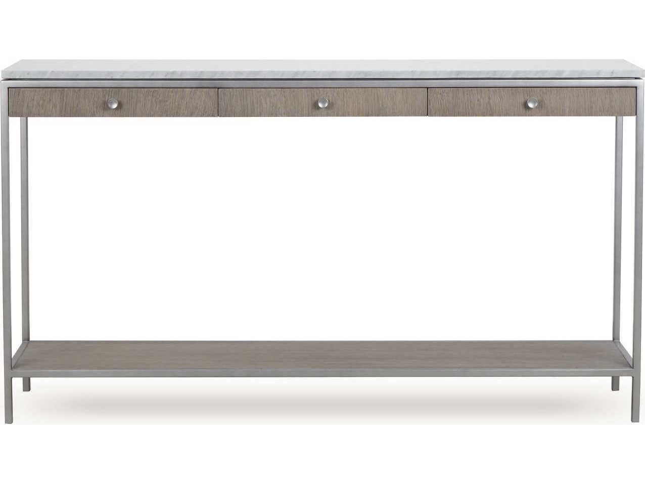 Sonder Living Paxton Rectangular Marble Silver Oak With Brushed Nickel Console Table