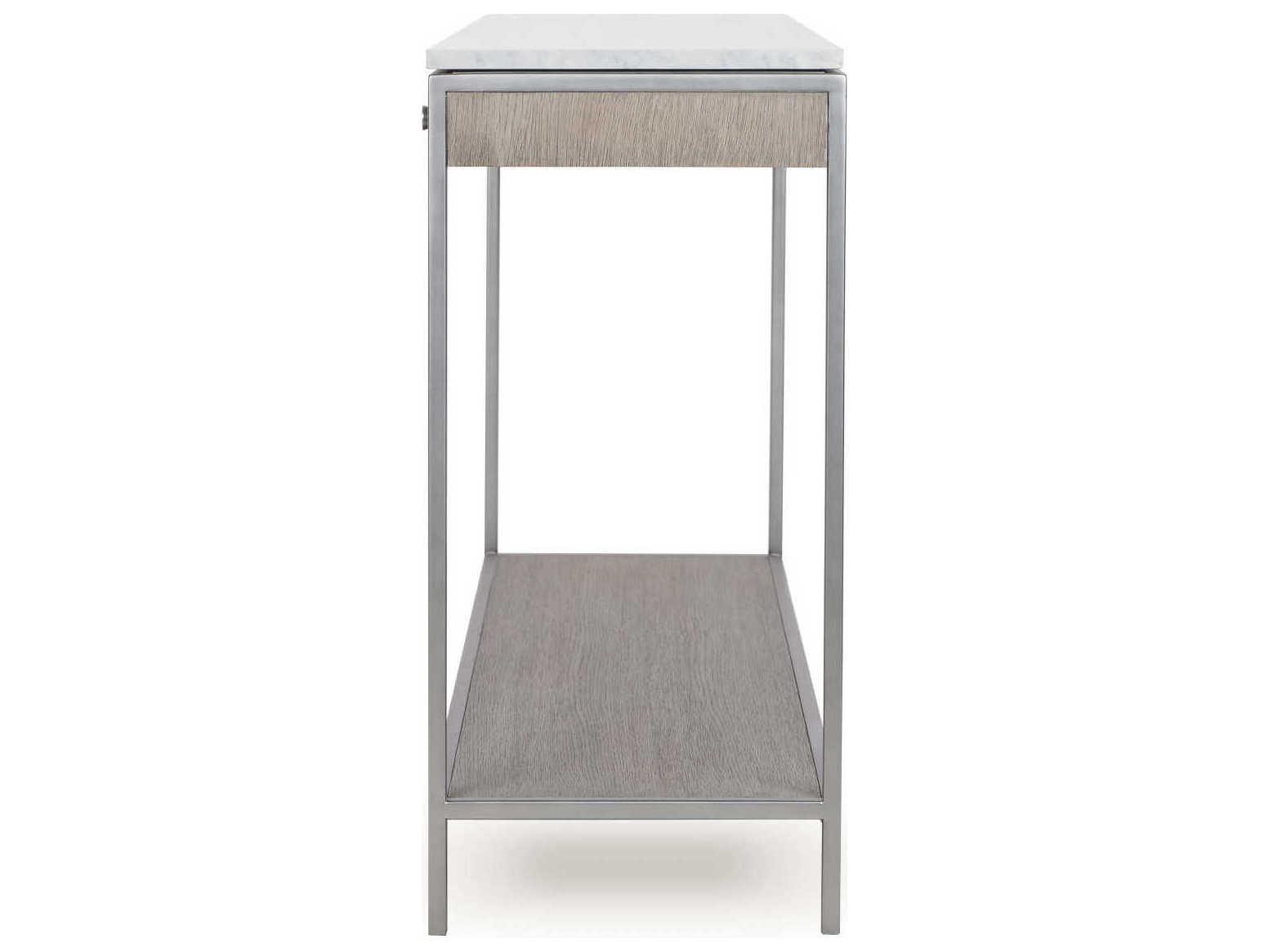 Sonder Living Paxton Rectangular Marble Silver Oak With Brushed Nickel Console Table
