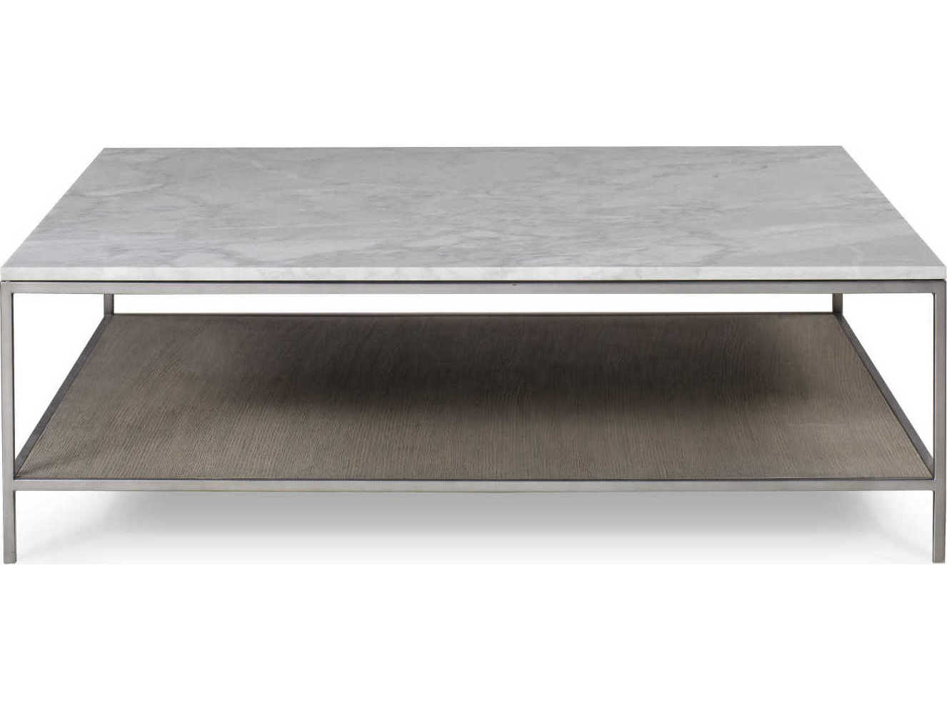 Sonder Living Paxton Square Marble Silver Oak With Brushed Nickel Coffee Table