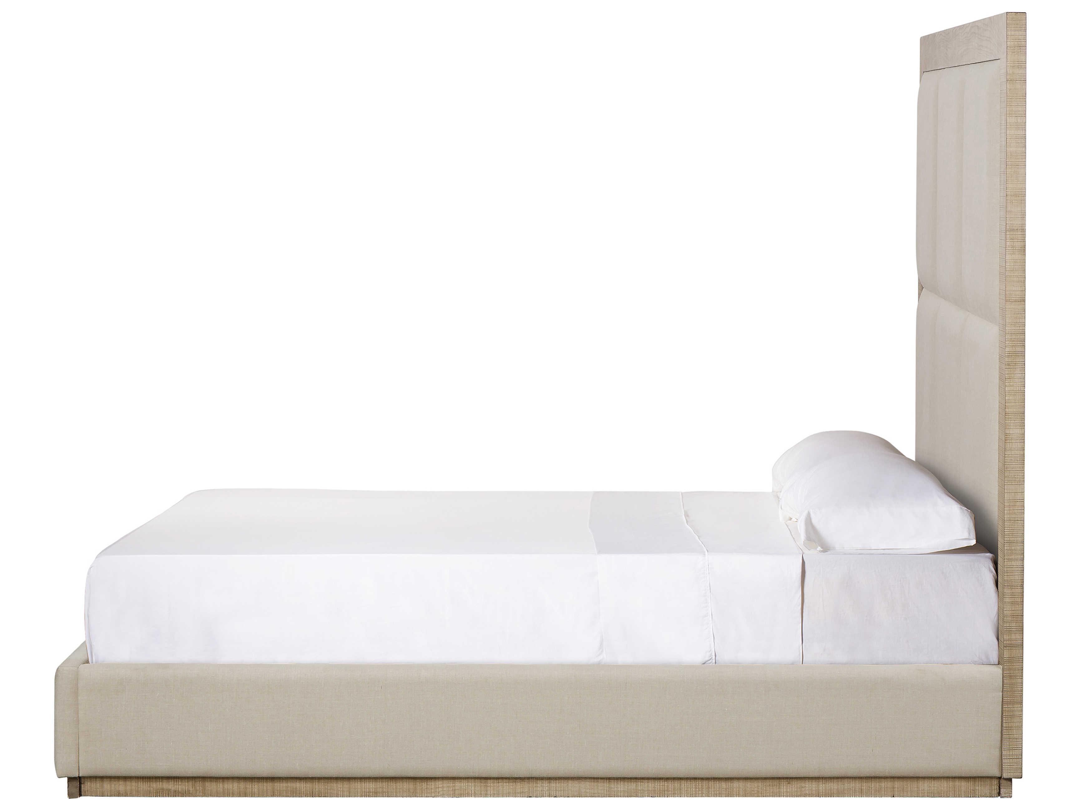 Sonder Living Beige Poplar Wood Upholstered King Platform Bed