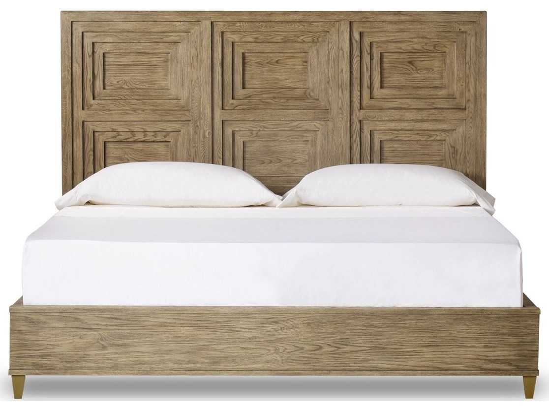 Sonder Living Maison 55 Pebble Grey Brown Oak Wood Queen Platform Bed