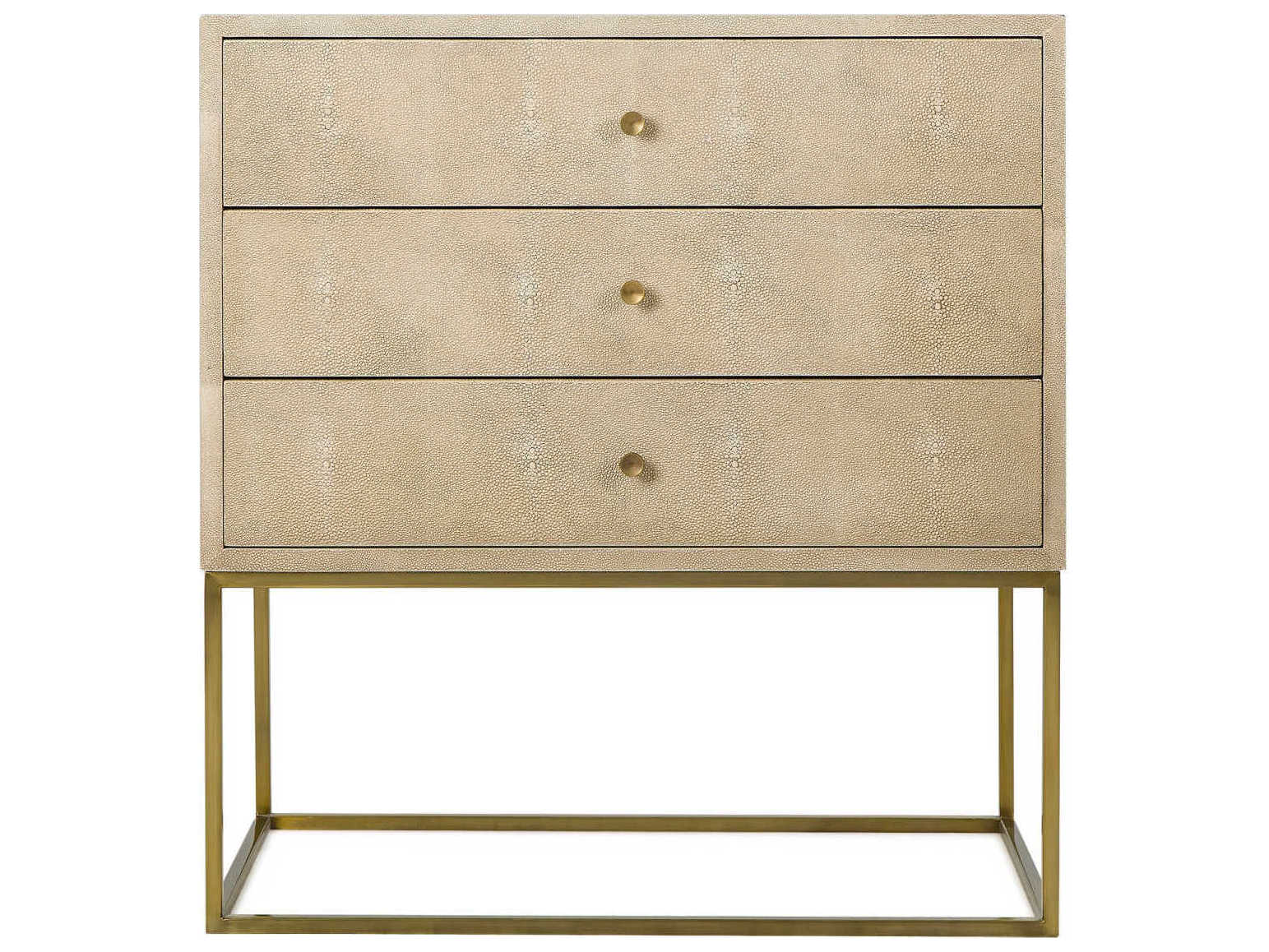 Sonder Living Amelia 3-Drawers Beige Chest Nightstand