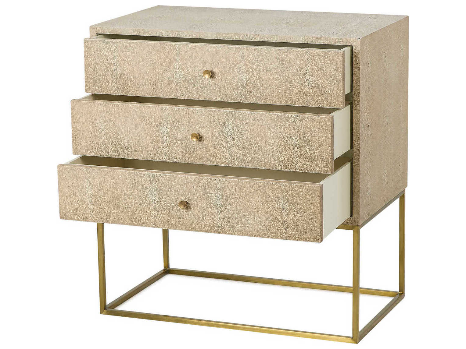 Sonder Living Amelia 3-Drawers Beige Chest Nightstand