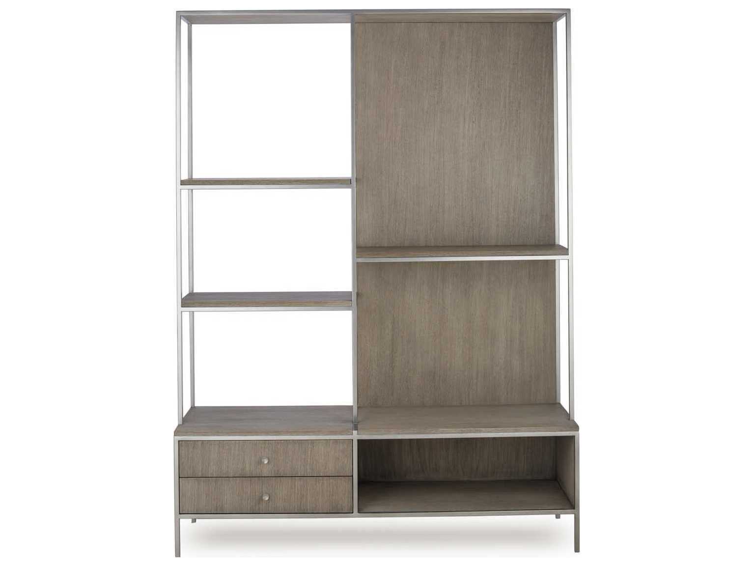 Sonder Living Paxton Grey Oak with Nickel Etagere