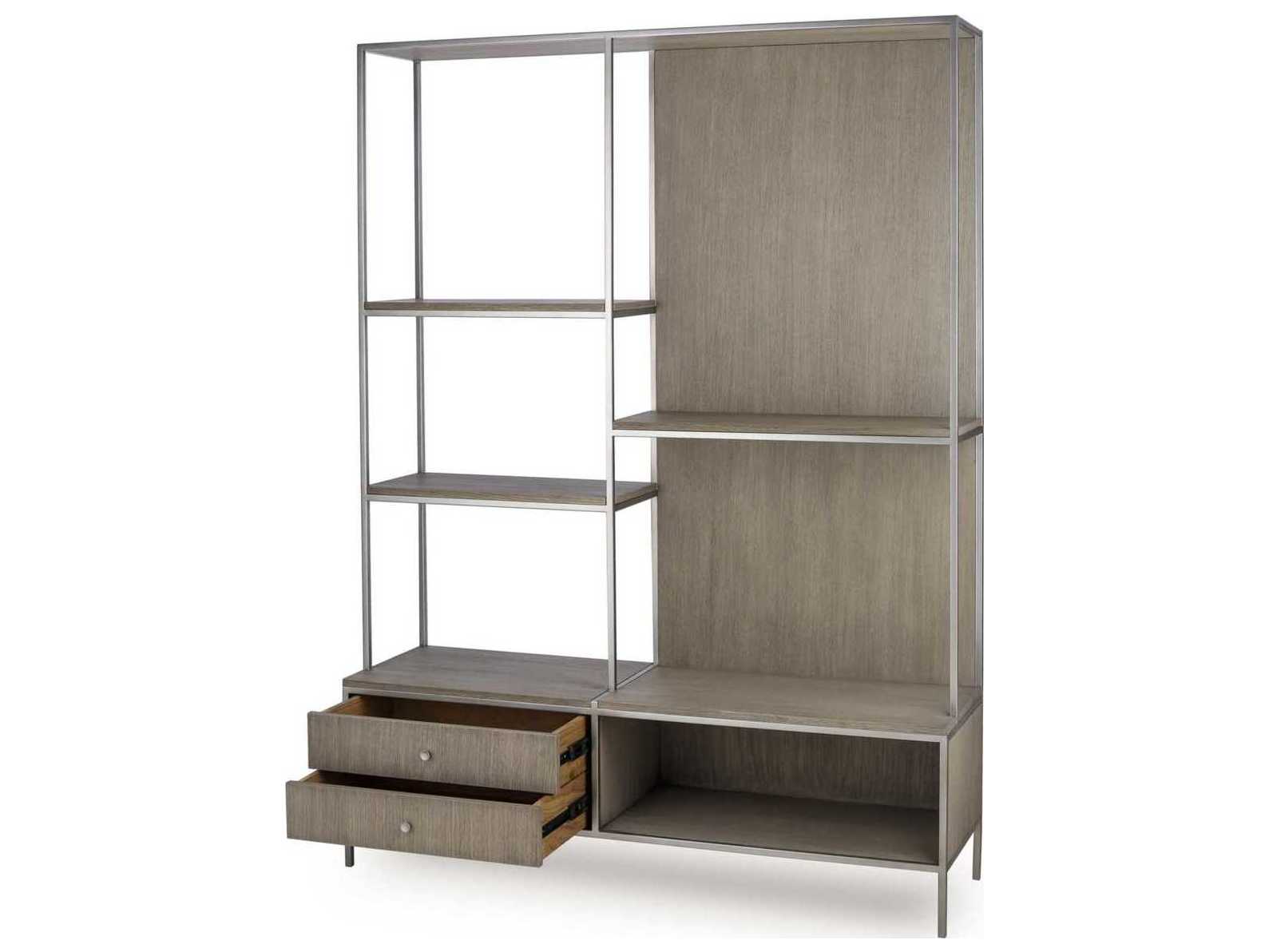 Sonder Living Paxton Grey Oak with Nickel Etagere