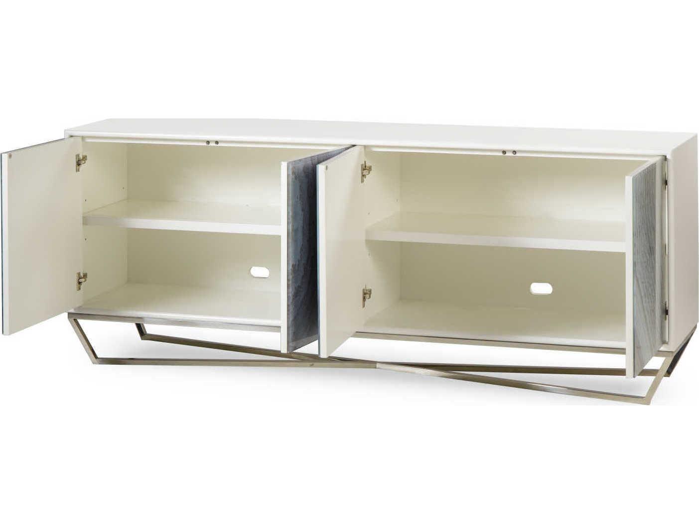 Sonder Living Jaxson 80" White Lacquer Credenza Sideboard