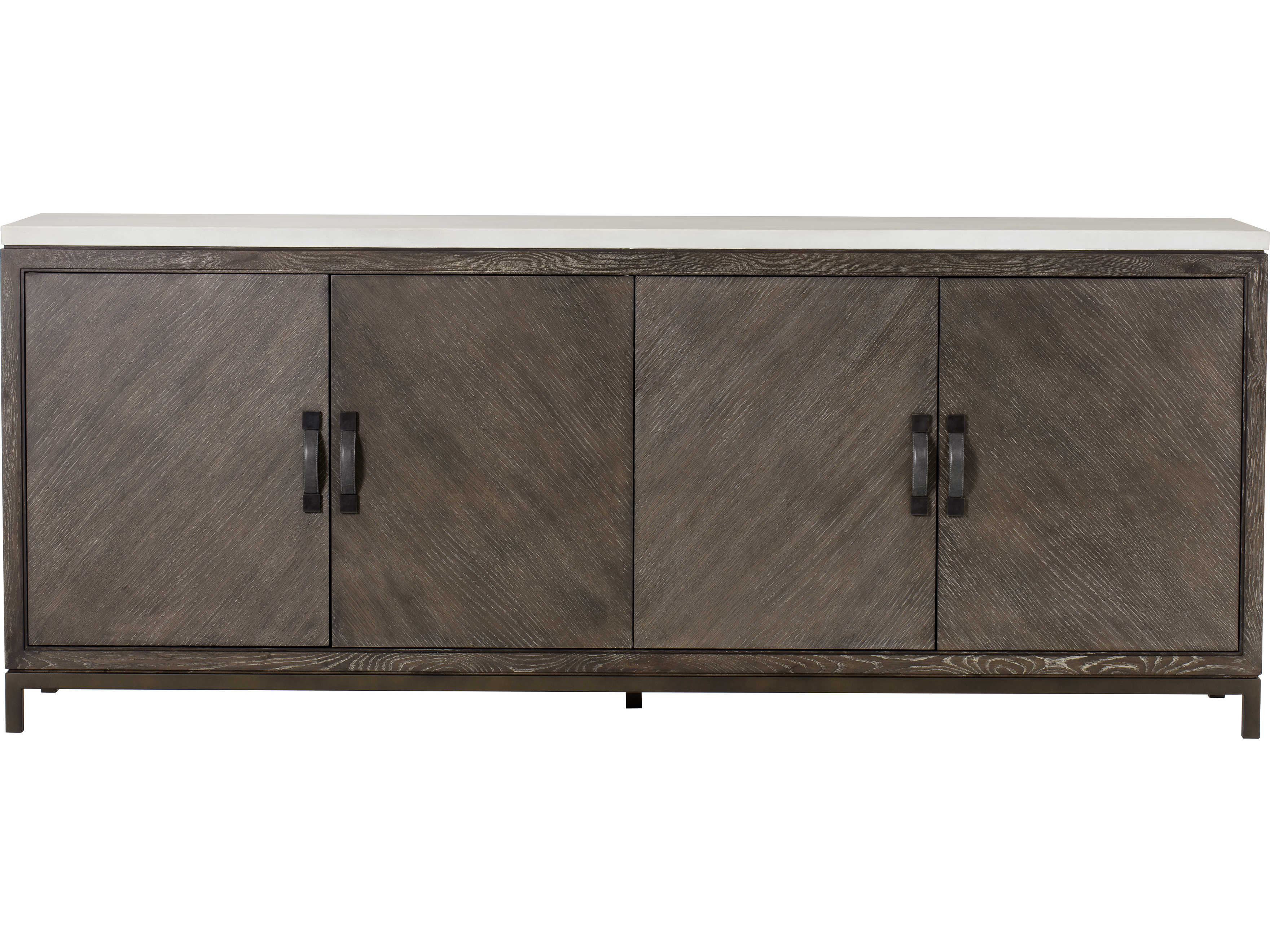 Sonder Living 89" Oak Wood Brown Ivory Credenza Sideboard