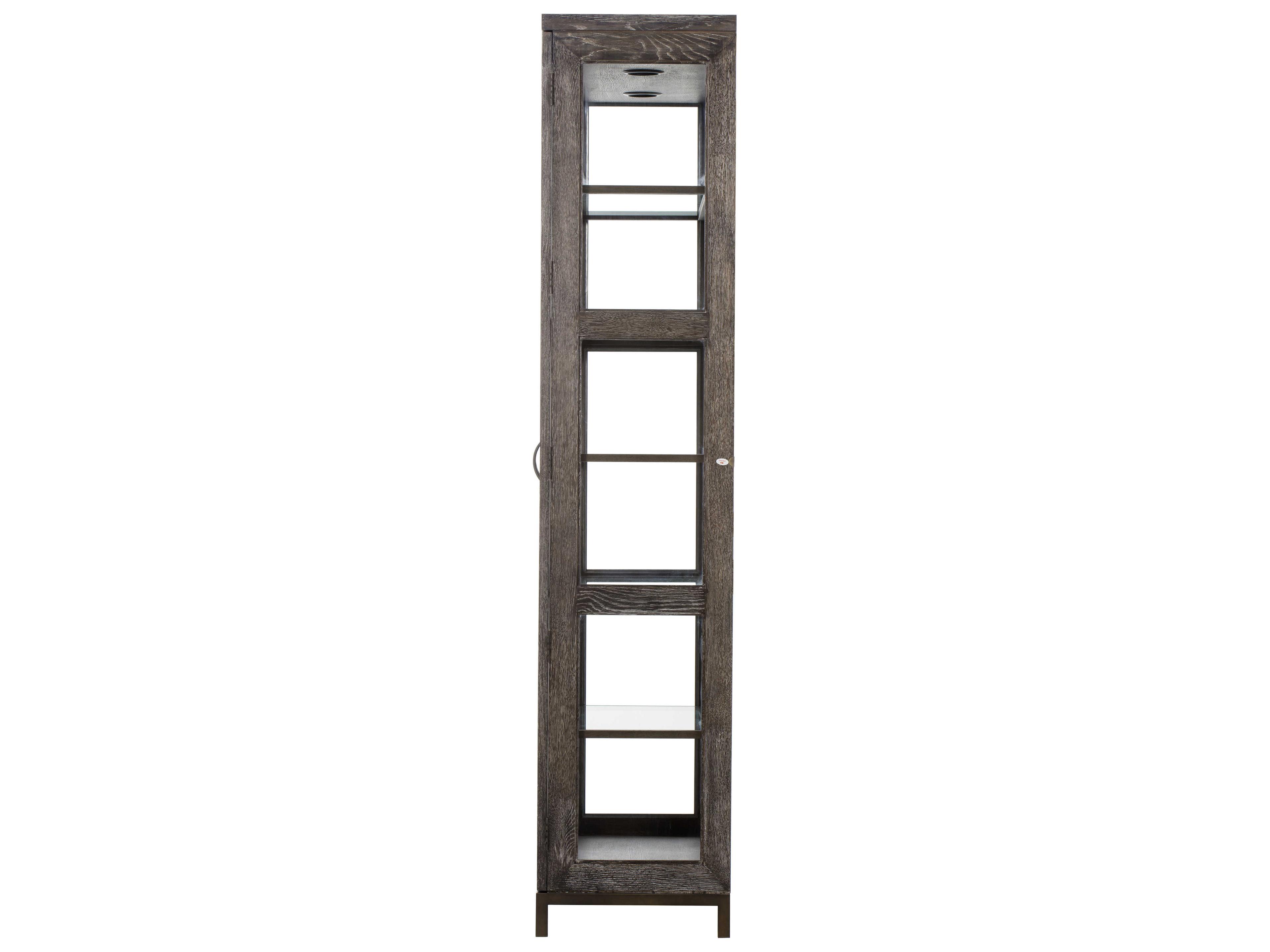 Sonder Living Oak Wood Brown Clear Display Cabinet