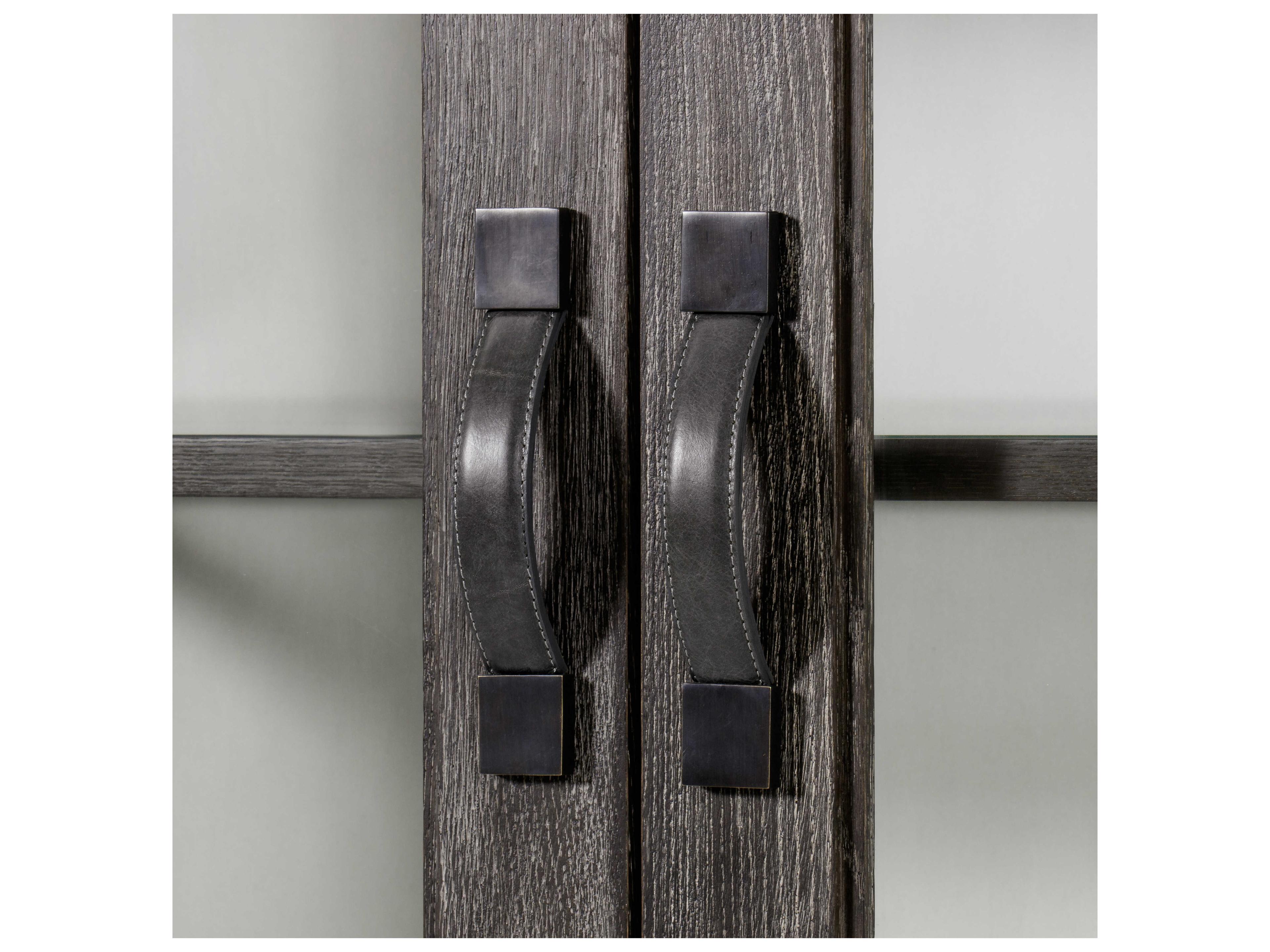 Sonder Living Oak Wood Brown Clear Display Cabinet