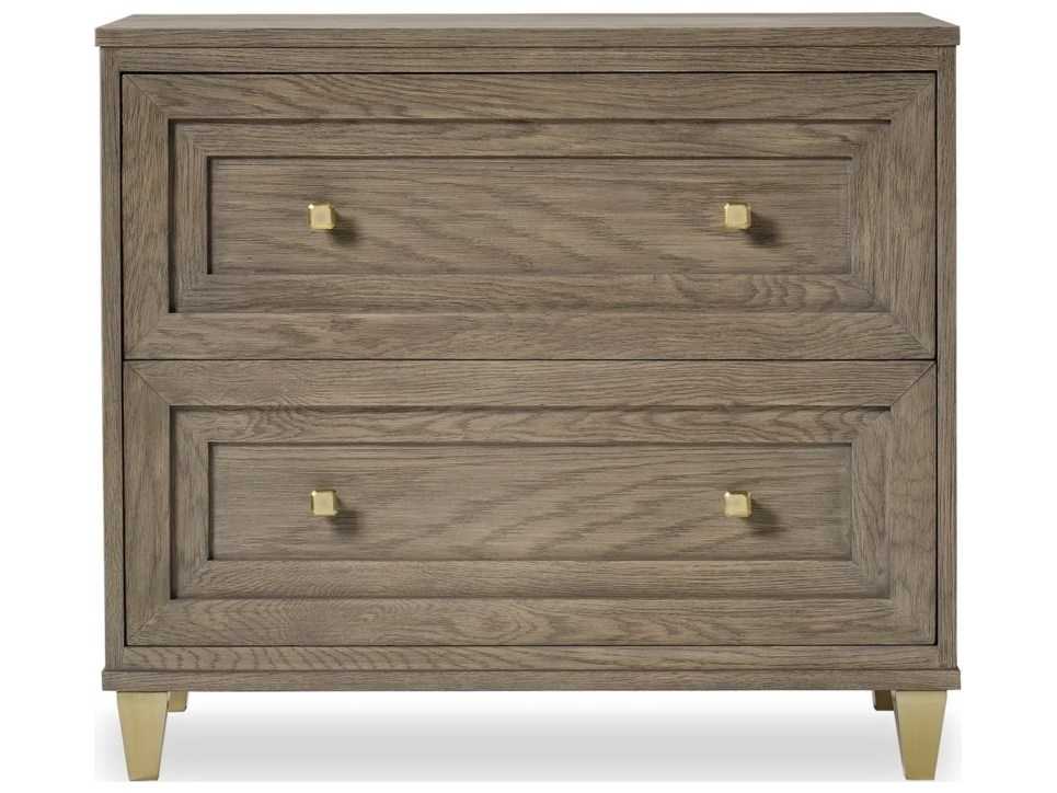 Sonder Living 2-Drawers Gray Oak Wood Nightstand