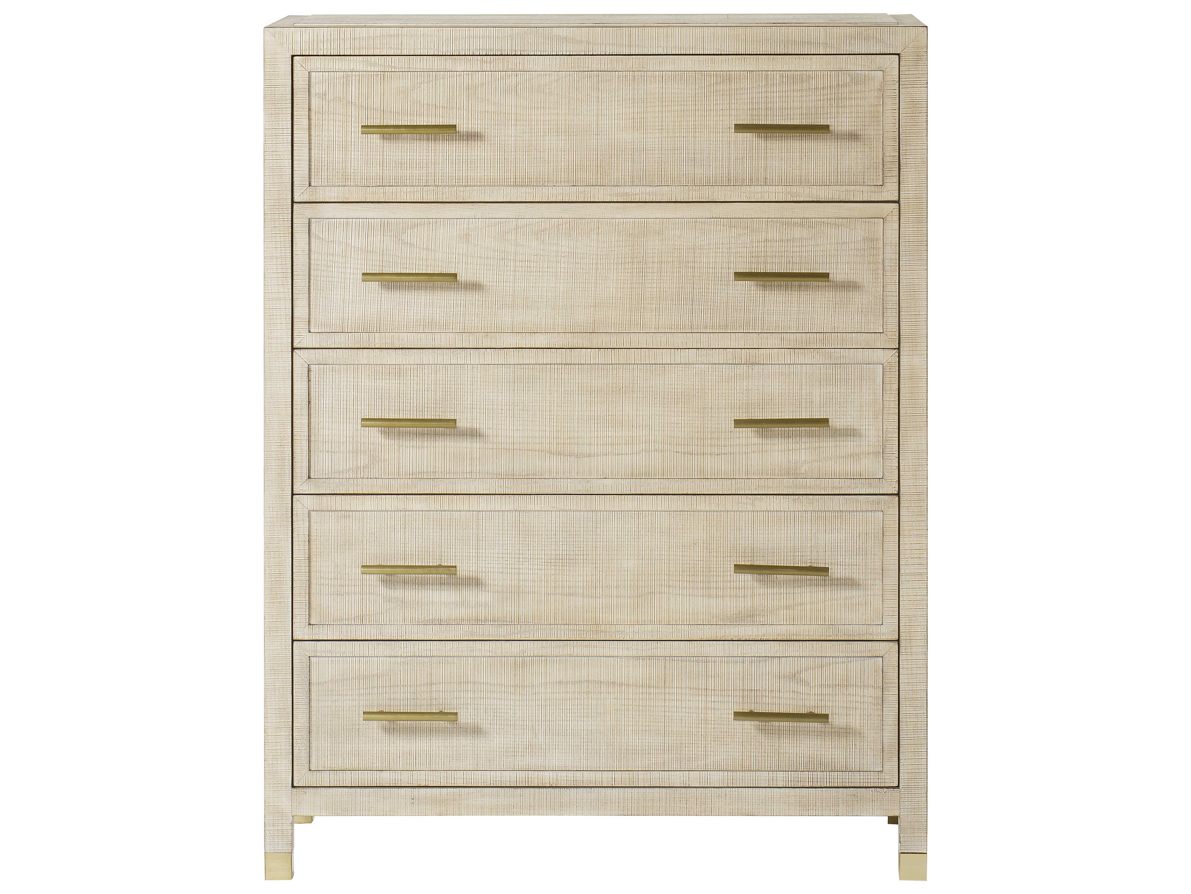 Sonder Living 5-Drawers Ivory Gold Beige Poplar Wood Accent Chest