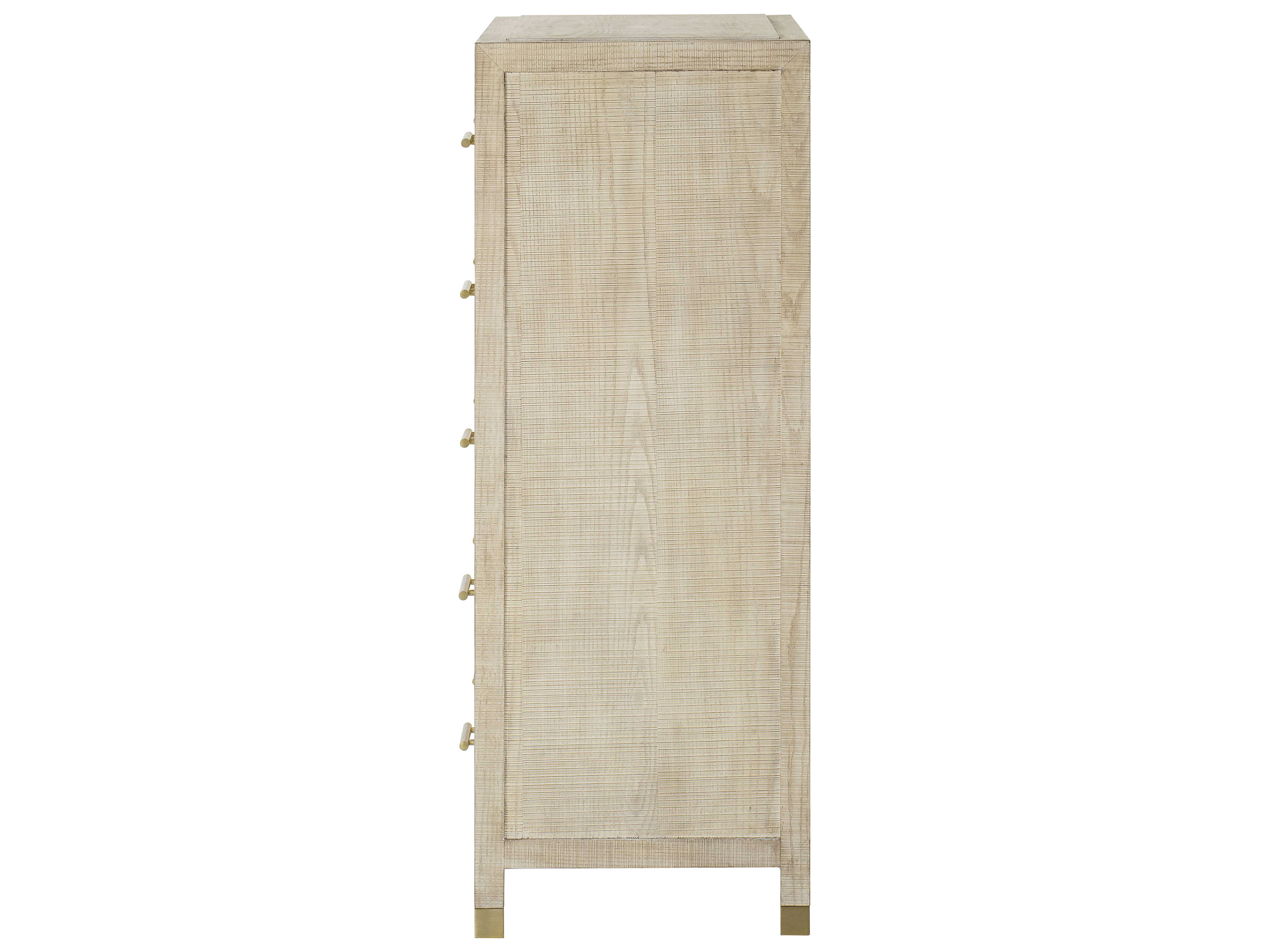 Sonder Living 5-Drawers Ivory Gold Beige Poplar Wood Accent Chest