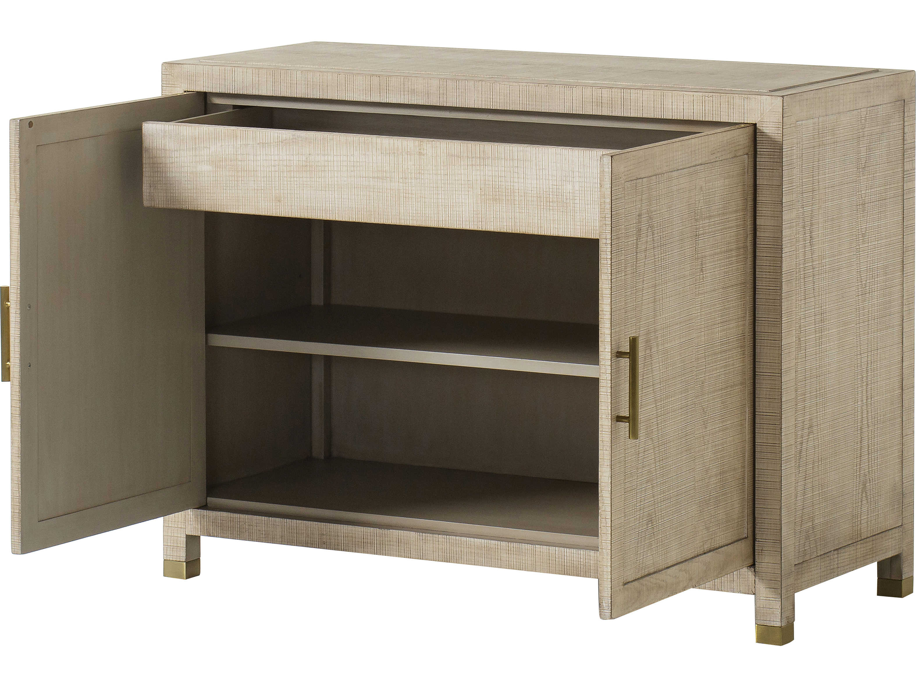 Sonder Living 45" Poplar Wood Ivory Gold Credenza Sideboard