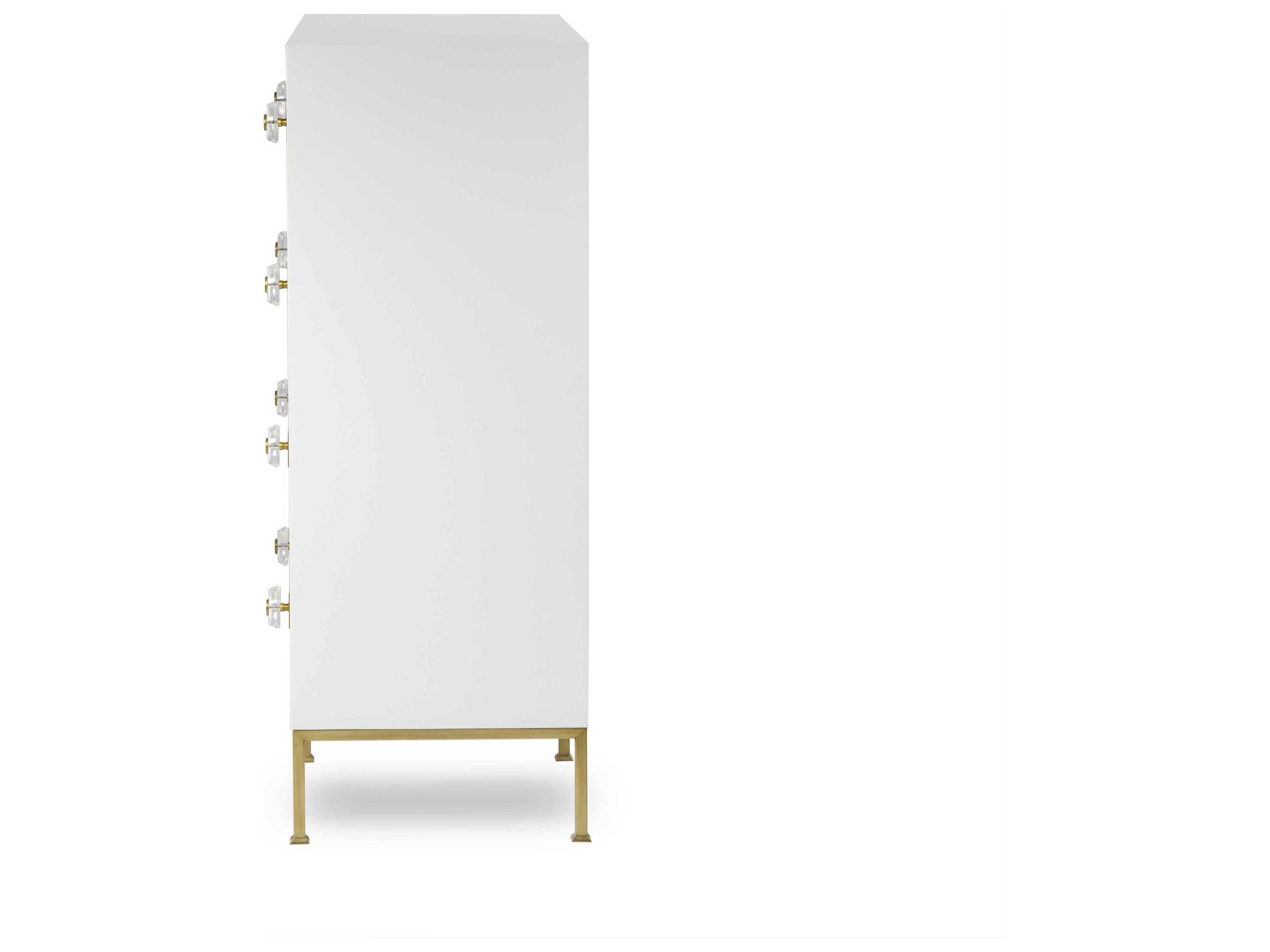 Sonder Living Formal Eloquent White Lacquer With Brass Accent Gold Poplar Wood Chest