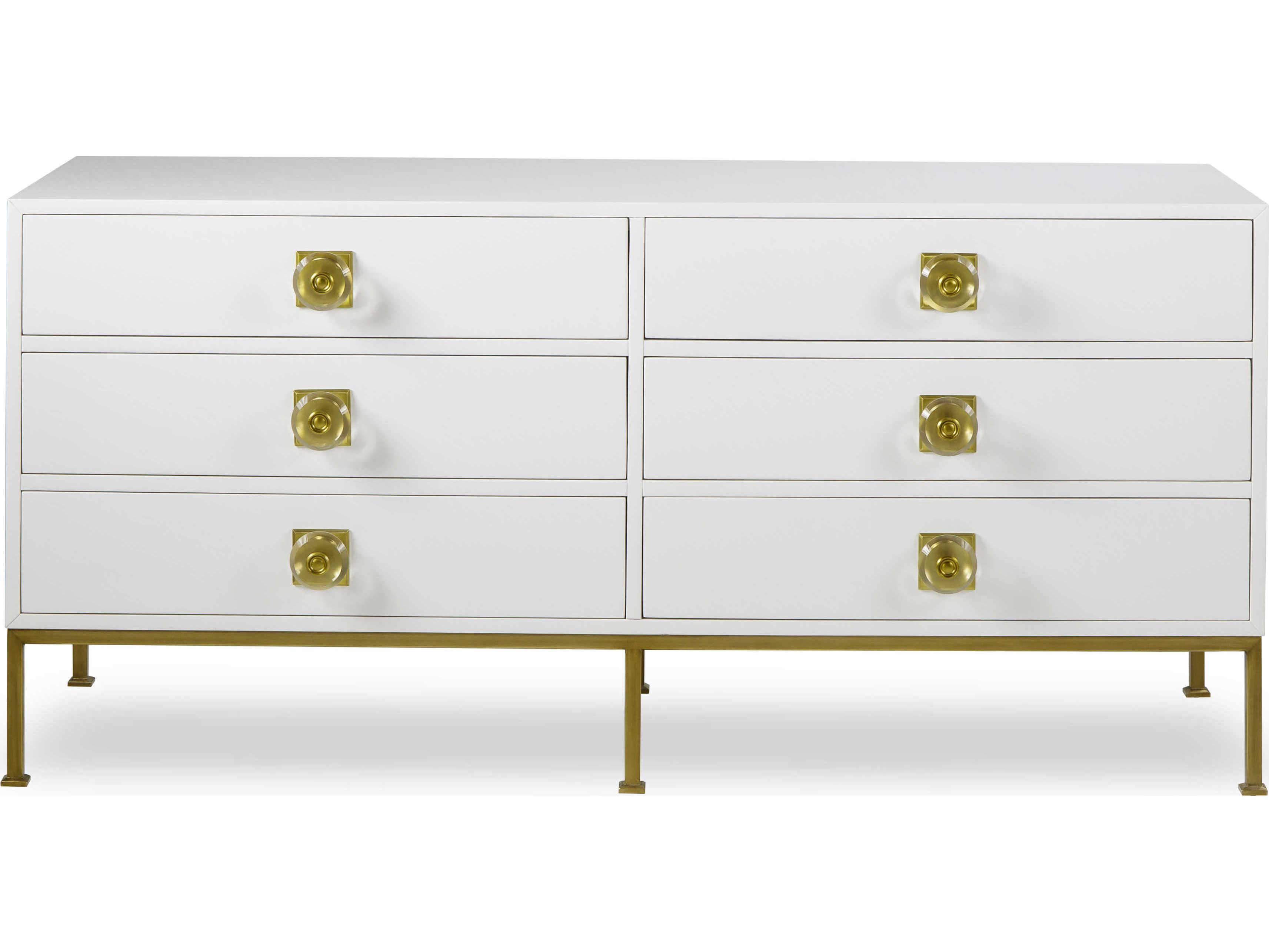 Sonder Living Formal 6-Drawers White Poplar Wood Double Dresser
