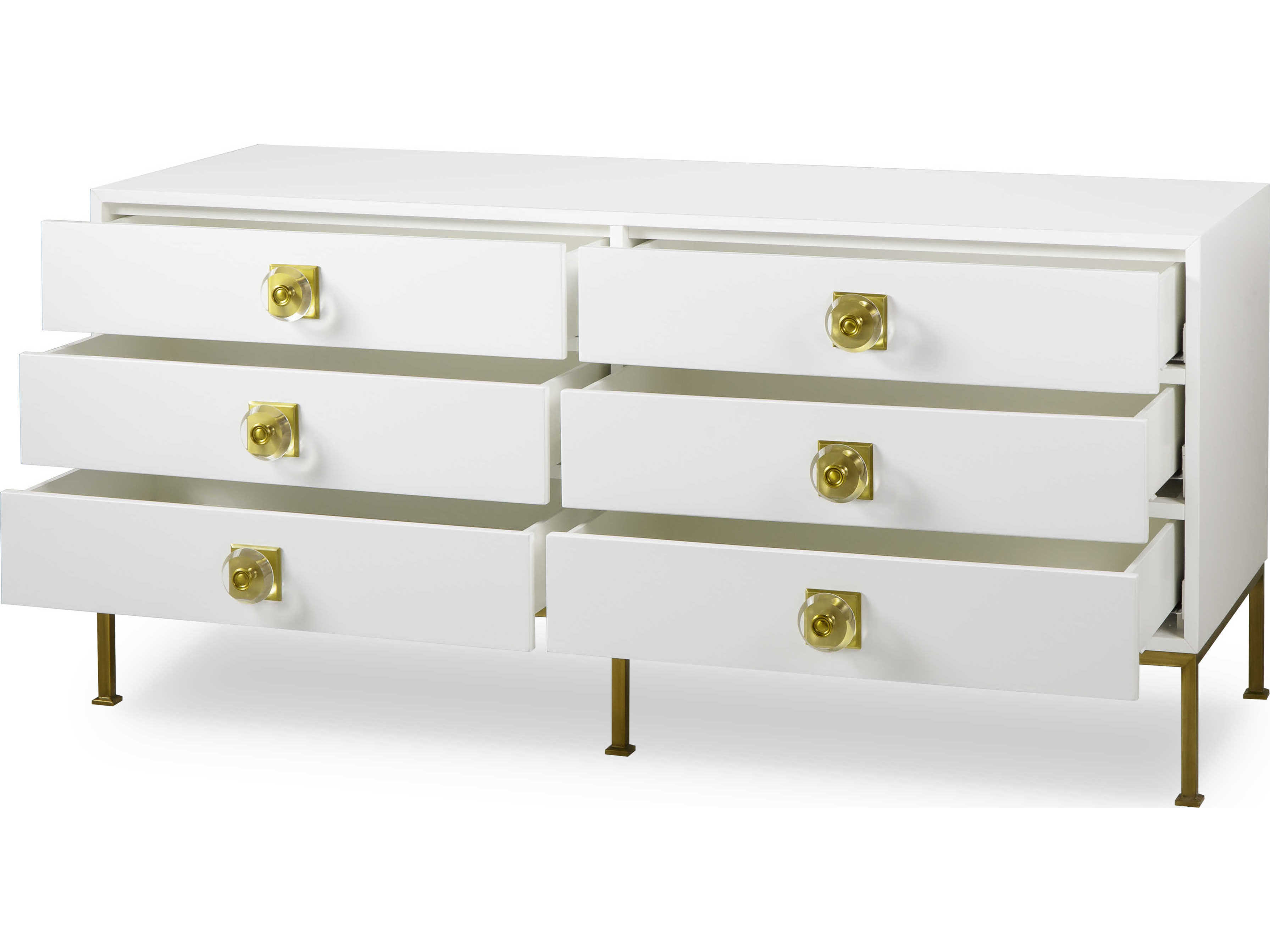 Sonder Living Formal 6-Drawers White Poplar Wood Double Dresser