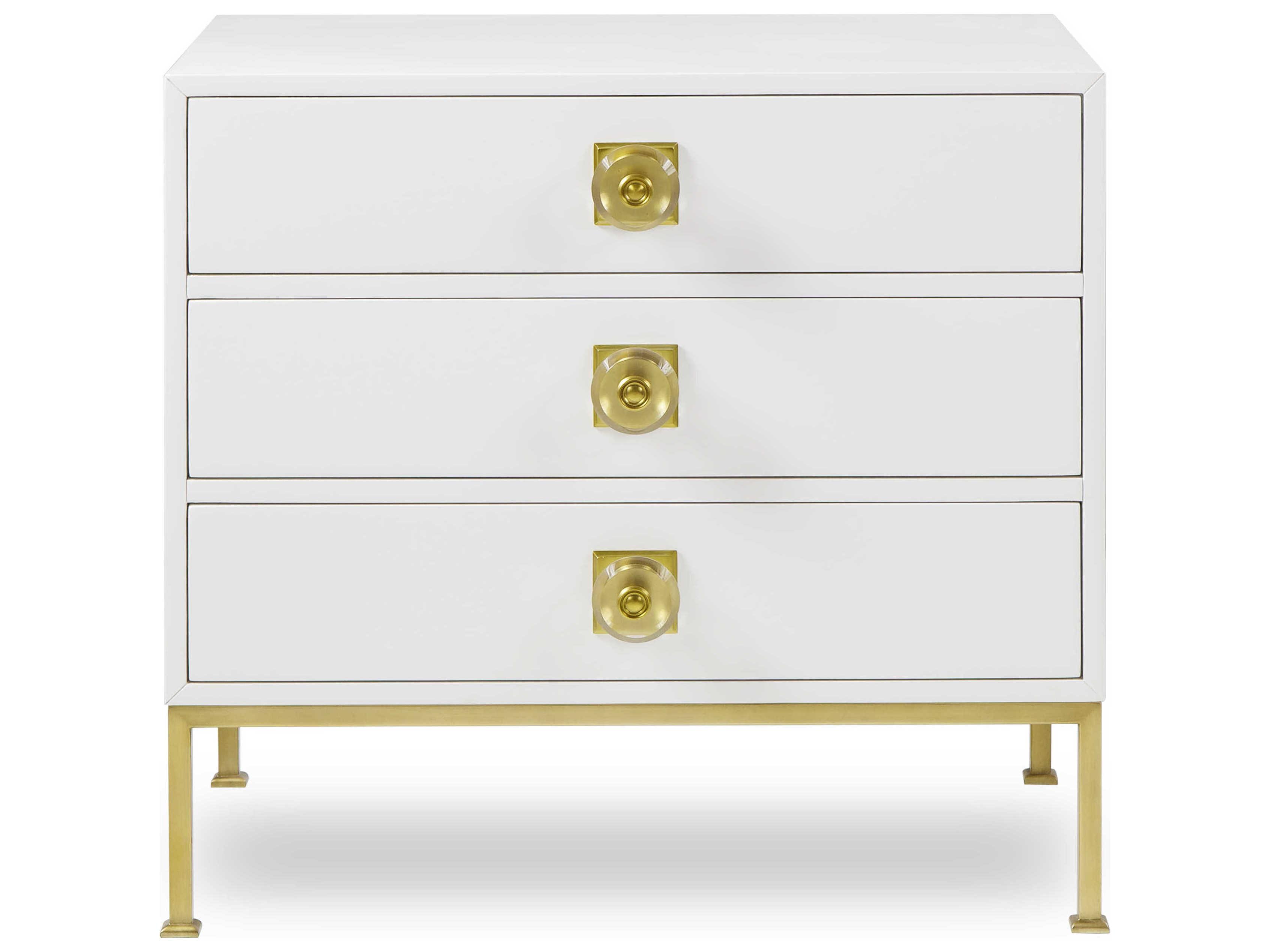 Sonder Living Formal 3-Drawers White Poplar Wood Chest Nightstand