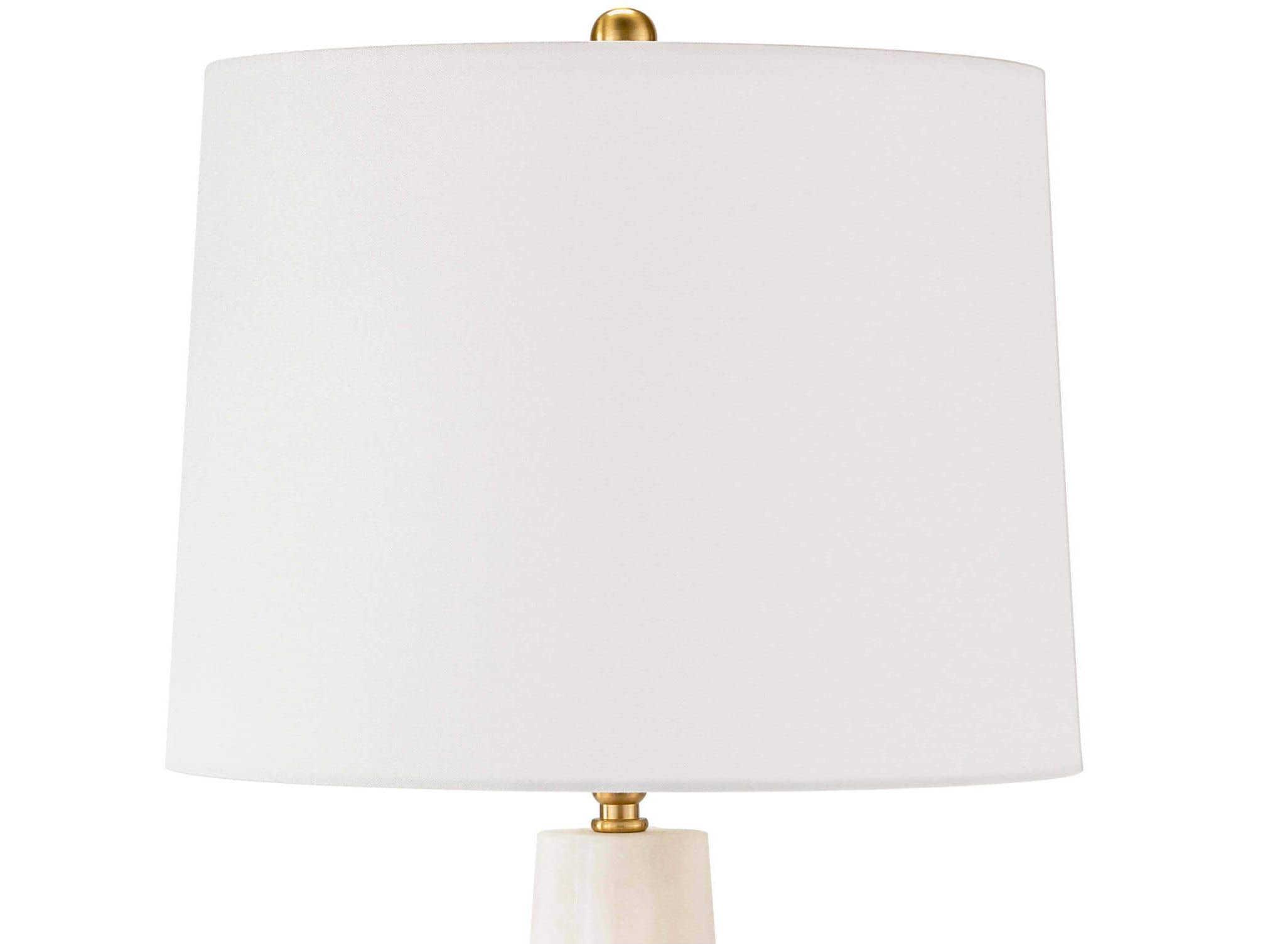 Regina Andrew Quatrefoil Natural Alabaster Linen White Buffet Lamp