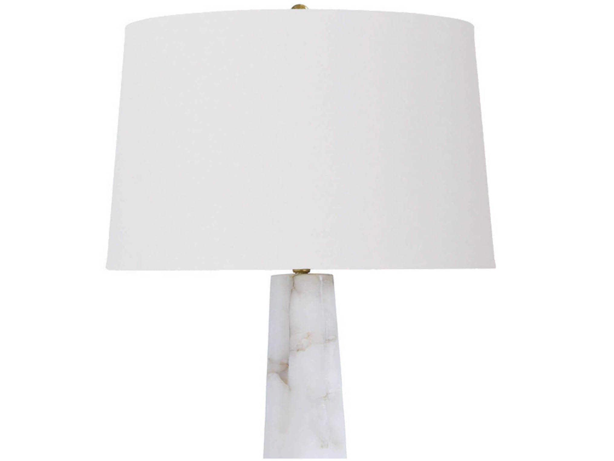 Regina Andrew Quatrefoil Natural Alabaster Linen White Buffet Lamp