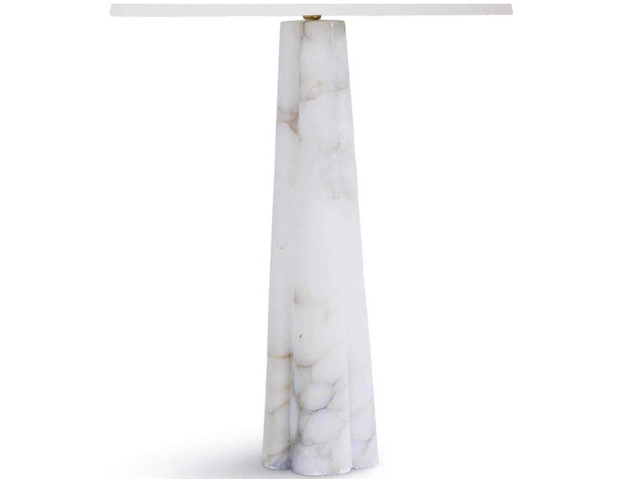 Regina Andrew Quatrefoil Natural Alabaster Linen White Buffet Lamp