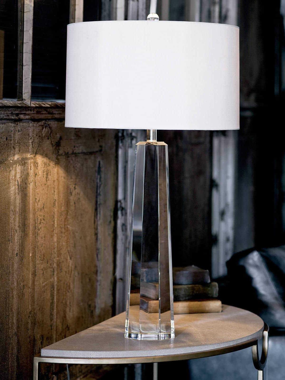 Regina Andrew Tapered Hex Clear Crystal Linen Buffet Lamp
