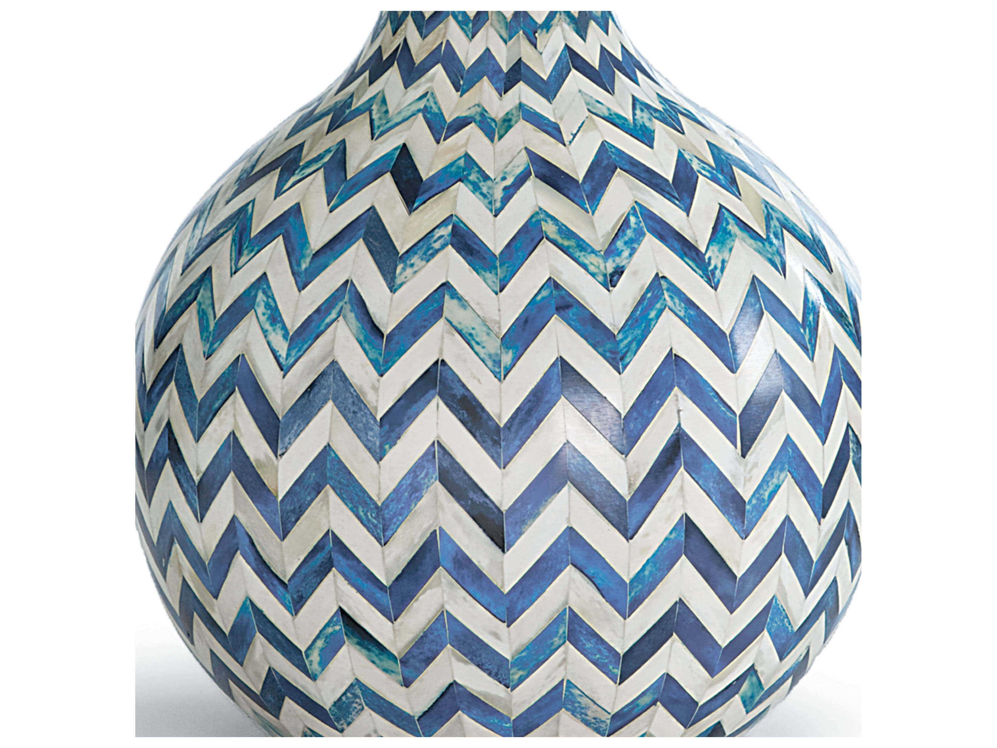 Regina Andrew Chevron Bone Indigo Linen Blue Buffet Lamp