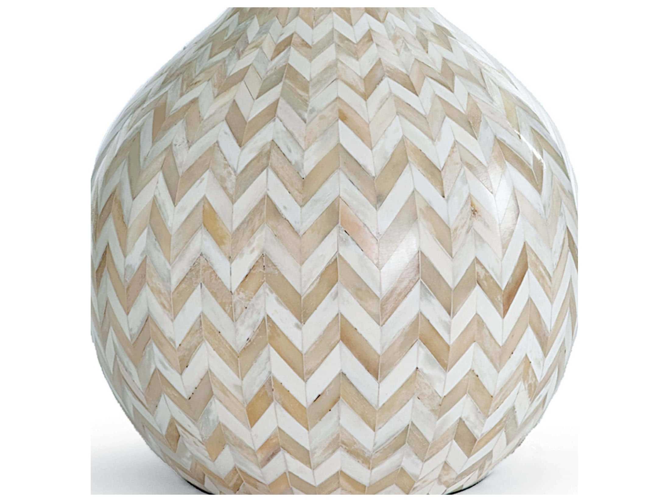 Regina Andrew Chevron Bone Natural Linen Brown Table Lamp