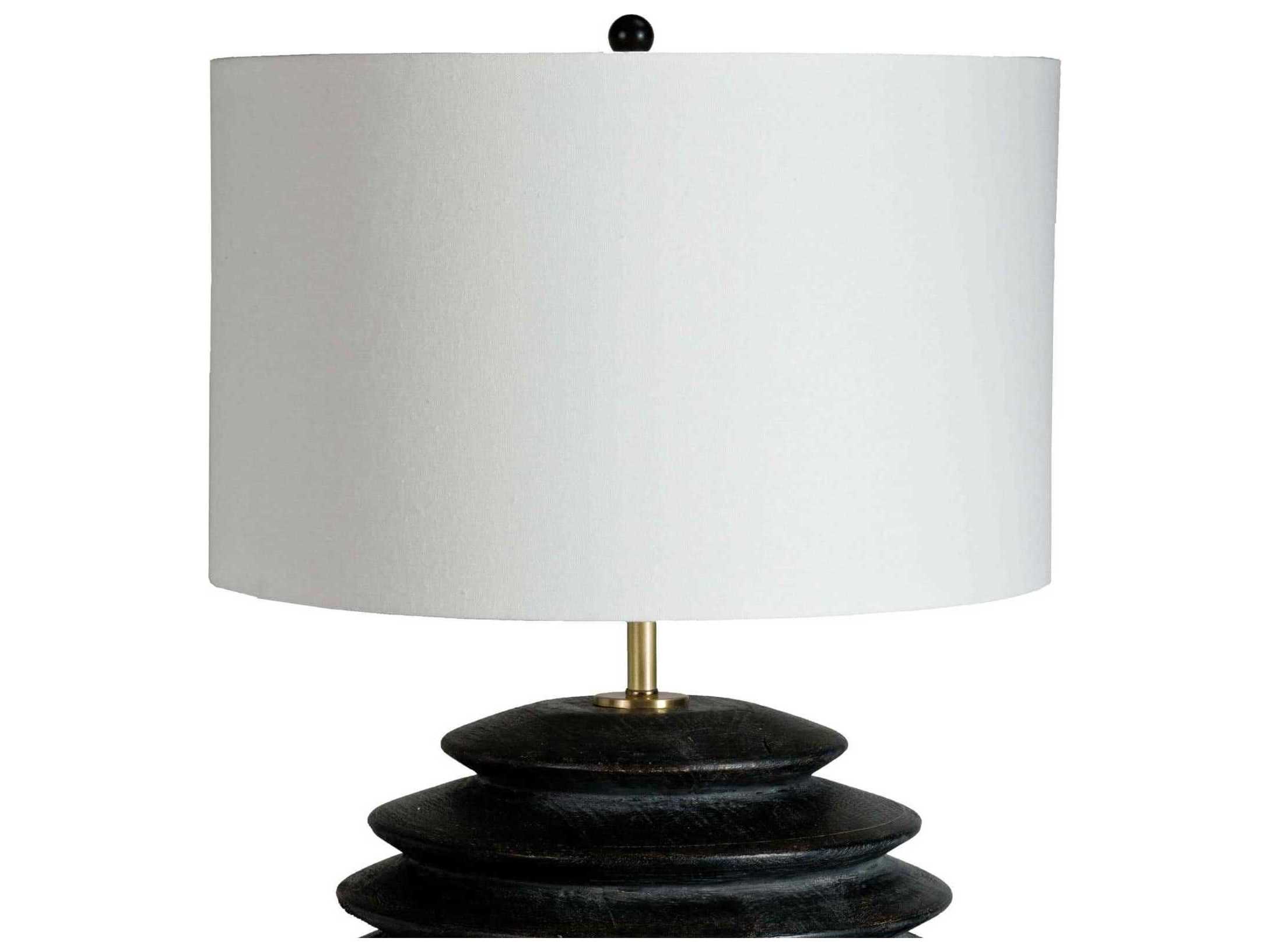 Regina Andrew Accordion Ebony Polished Brass Black Buffet Lamp