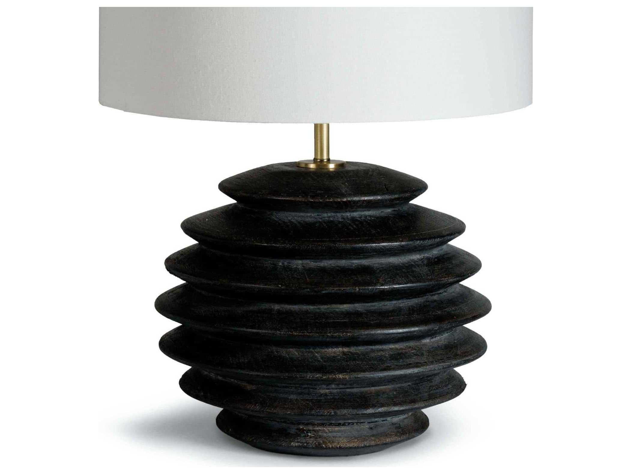 Regina Andrew Accordion Ebony Polished Brass Black Buffet Lamp