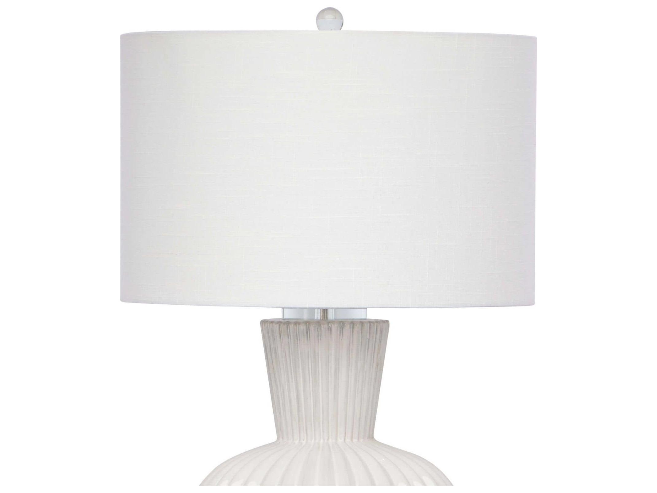 Regina Andrew Madrid Ceramic White Linen Buffet Lamp