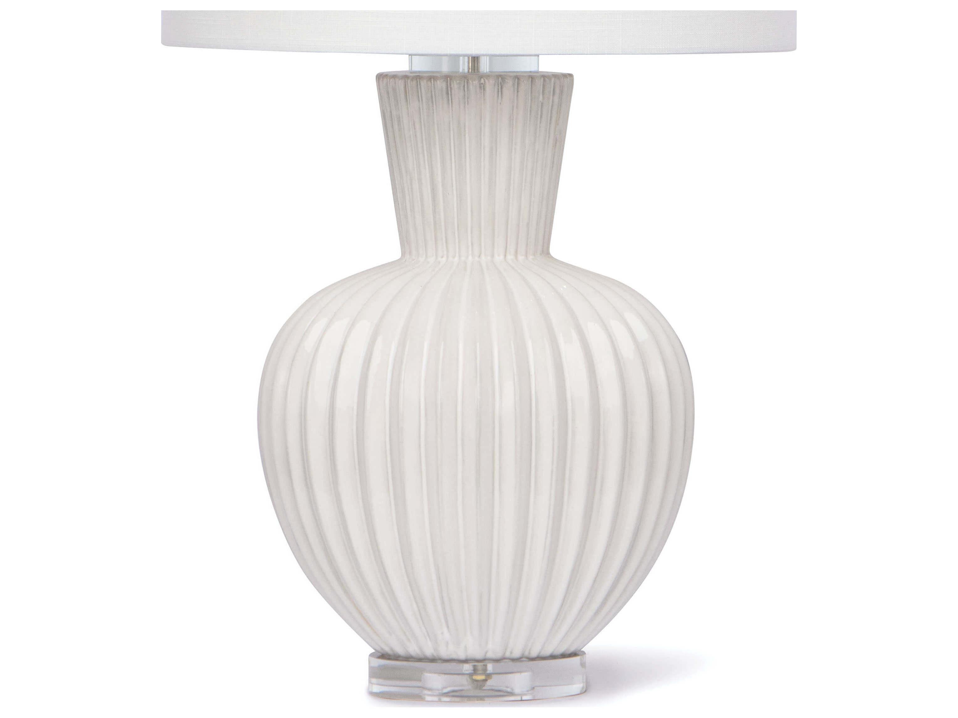 Regina Andrew Madrid Ceramic White Linen Buffet Lamp