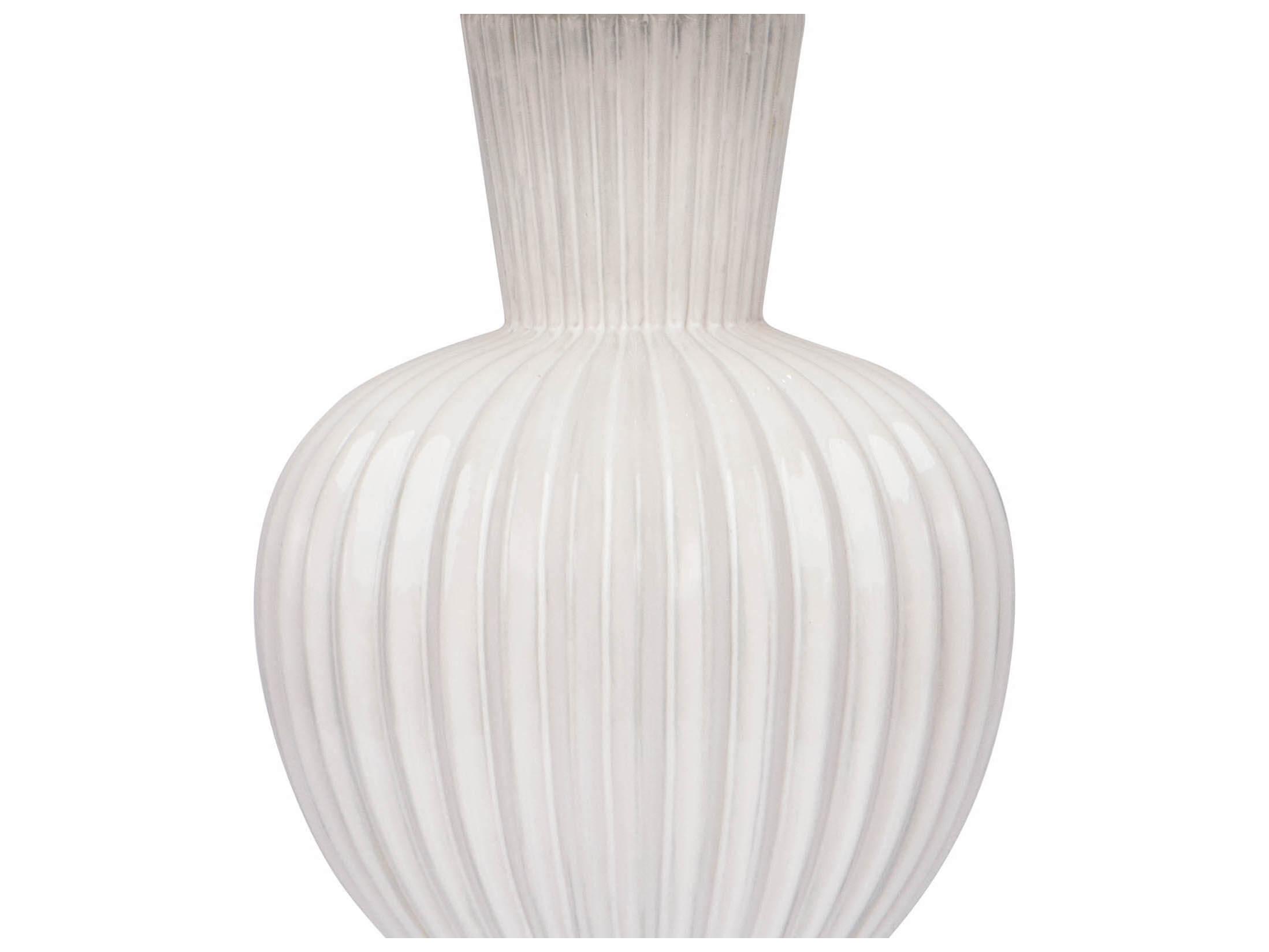 Regina Andrew Madrid Ceramic White Linen Buffet Lamp