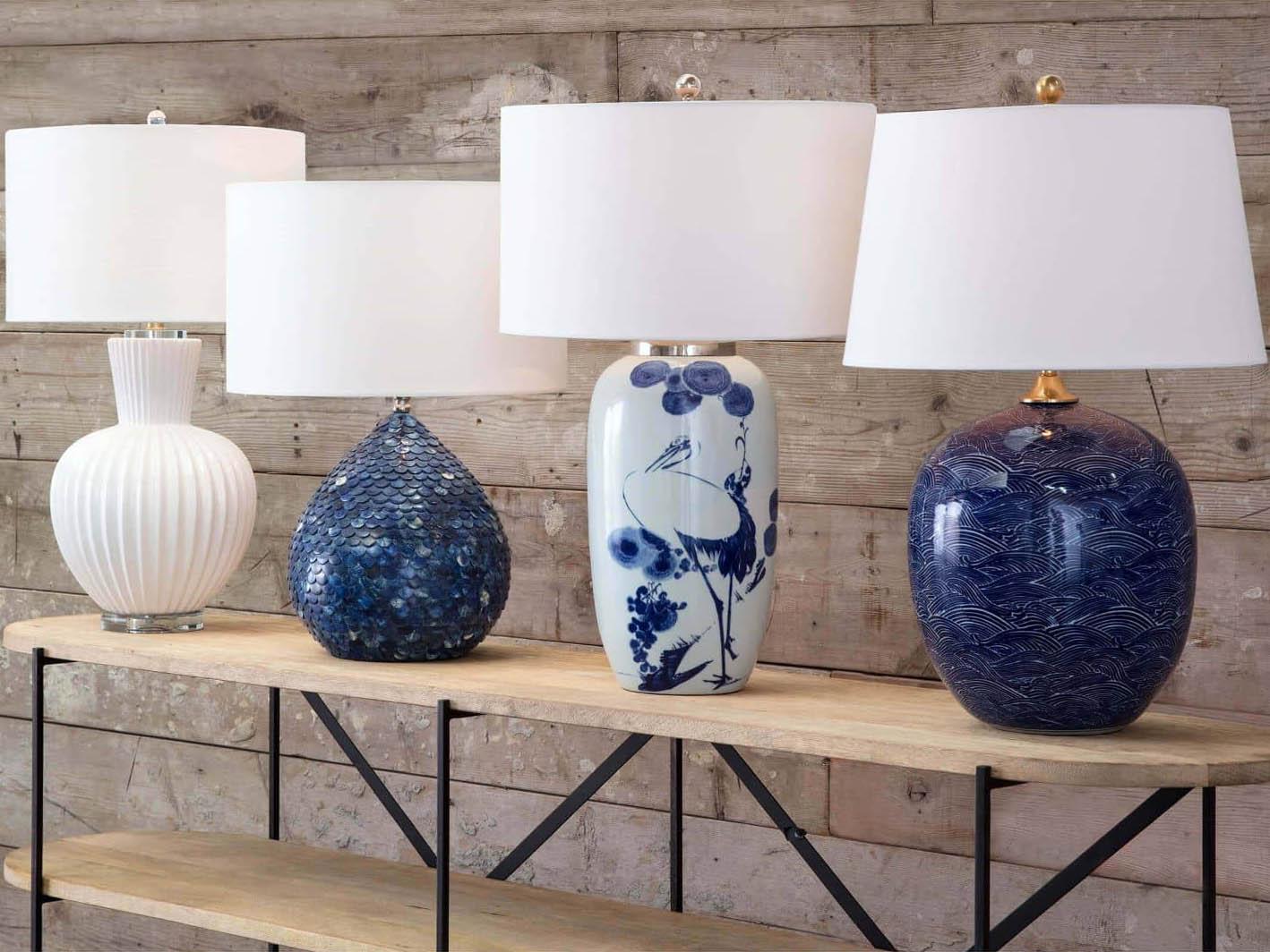 Regina Andrew Madrid Ceramic White Linen Buffet Lamp