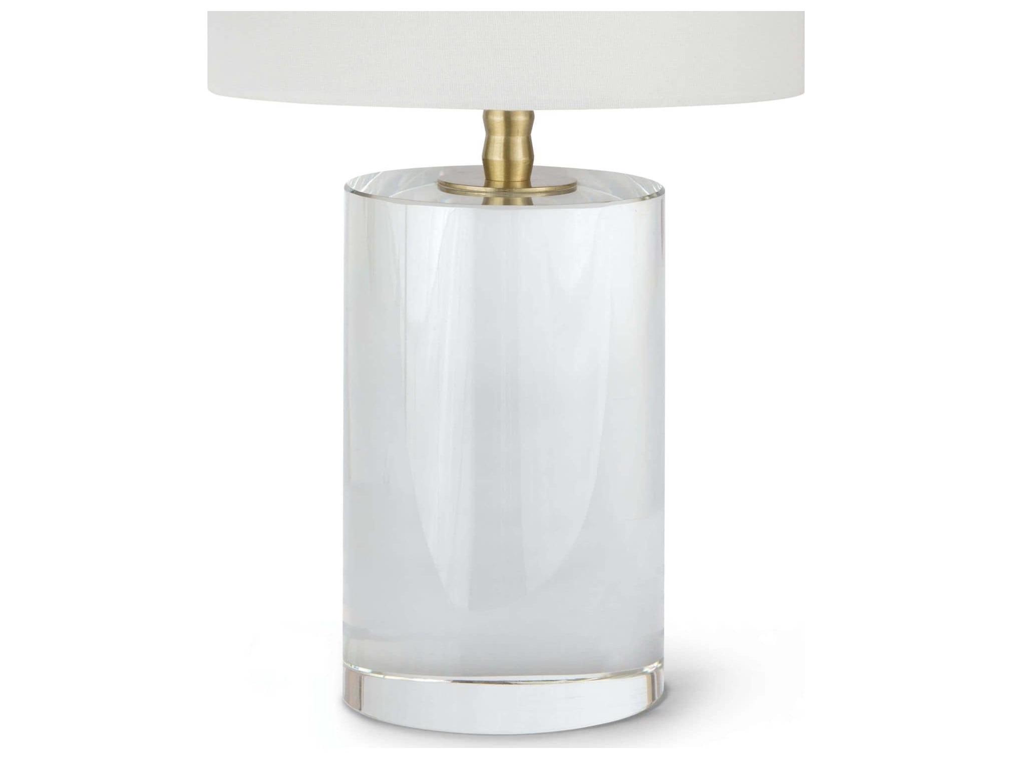 Regina Andrew Juliet Crystal Clear Linen Brass Table Lamp