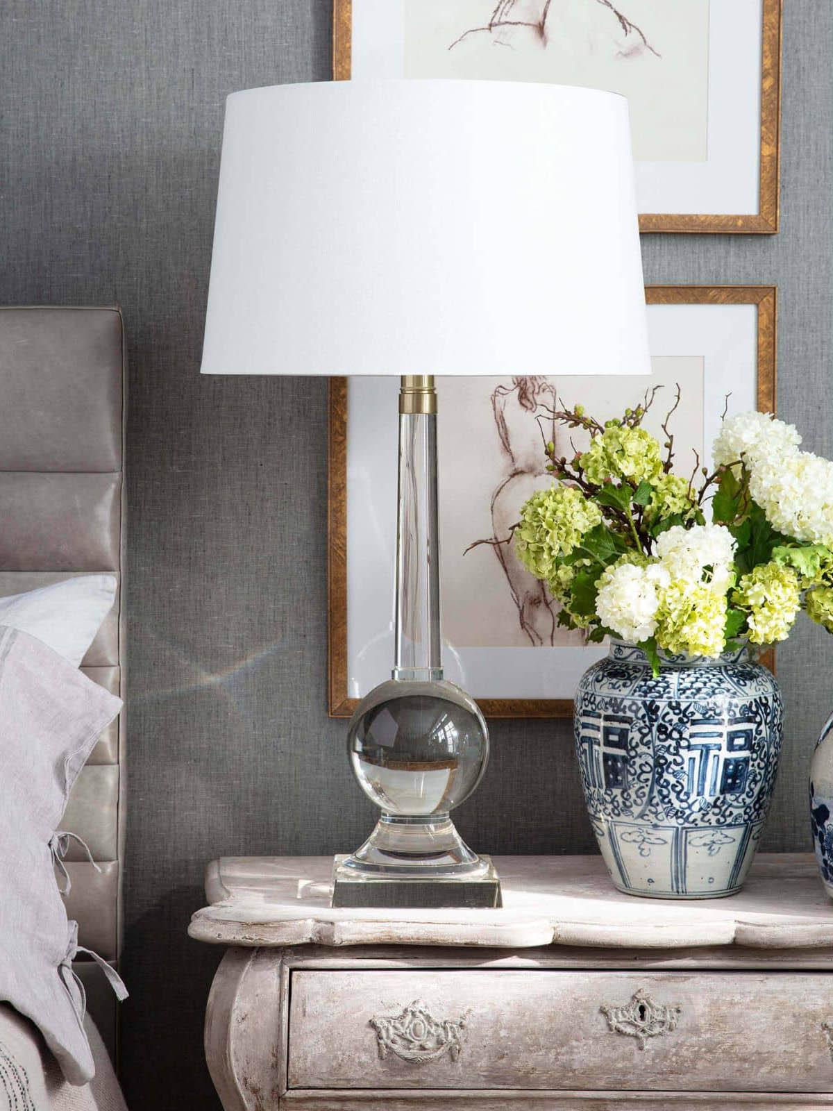 Regina Andrew Stowe Crystal Clear Linen Gold Buffet Lamp