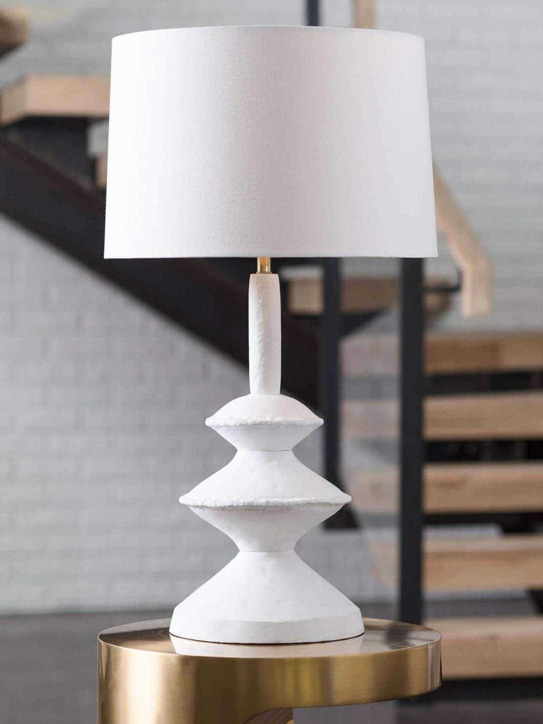 Regina Andrew Hope White Linen Brass Buffet Lamp