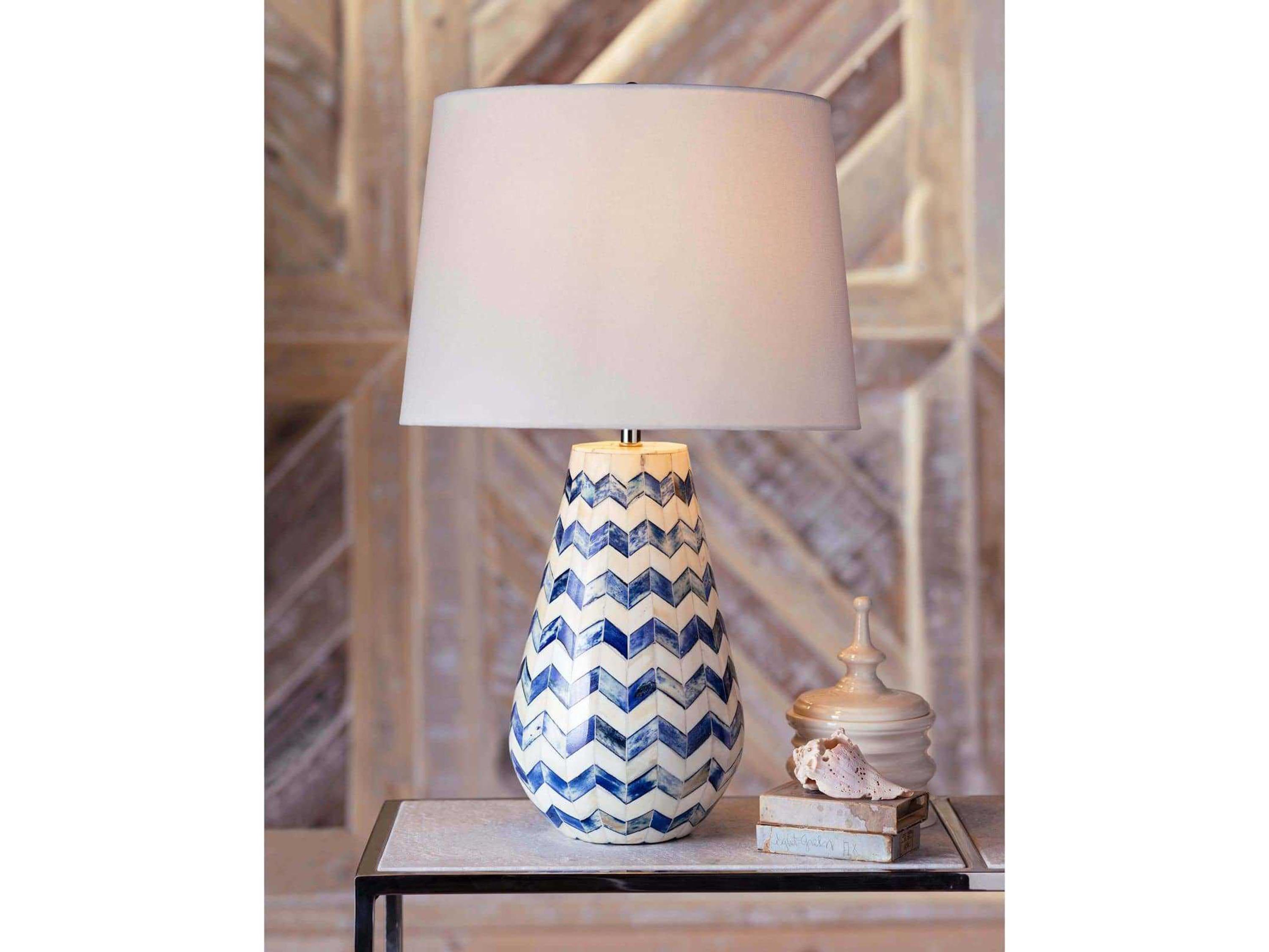 Regina Andrew Cassia Blue Polished Nickel Table Lamp