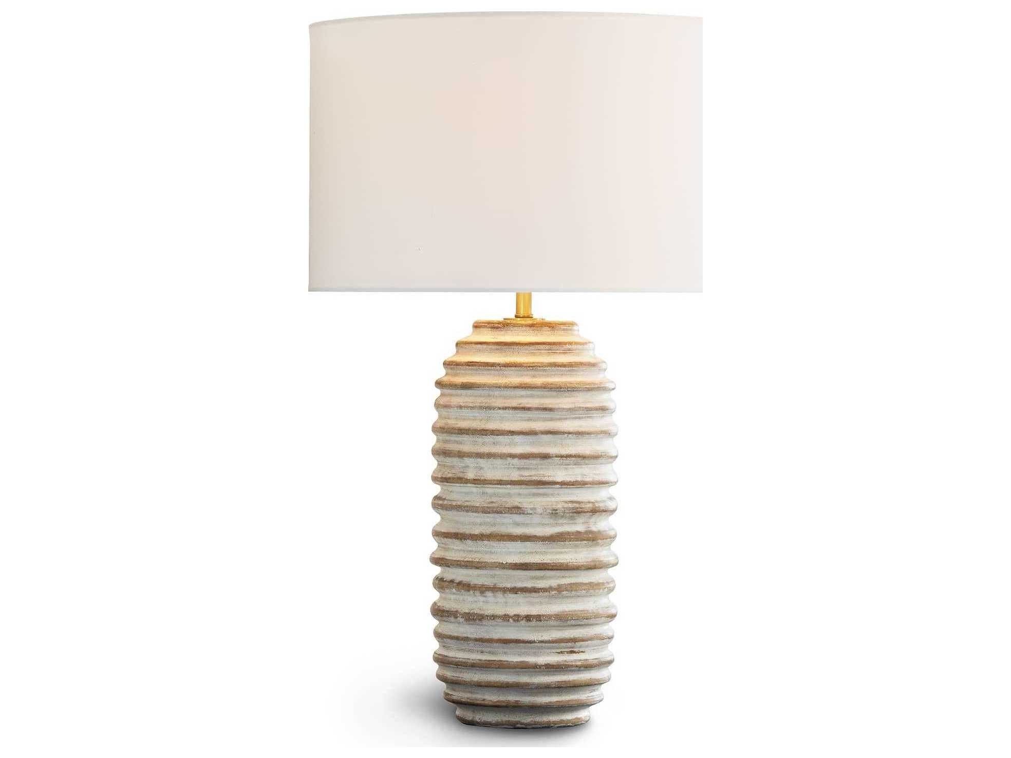 Regina Andrew Carmel White Polished Brass Buffet Lamp