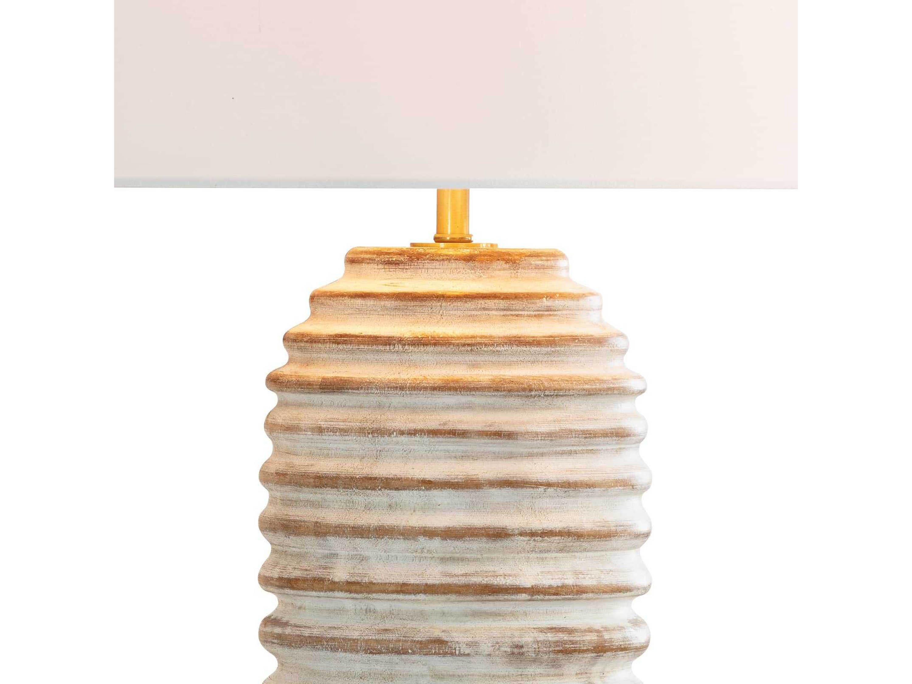 Regina Andrew Carmel White Polished Brass Buffet Lamp