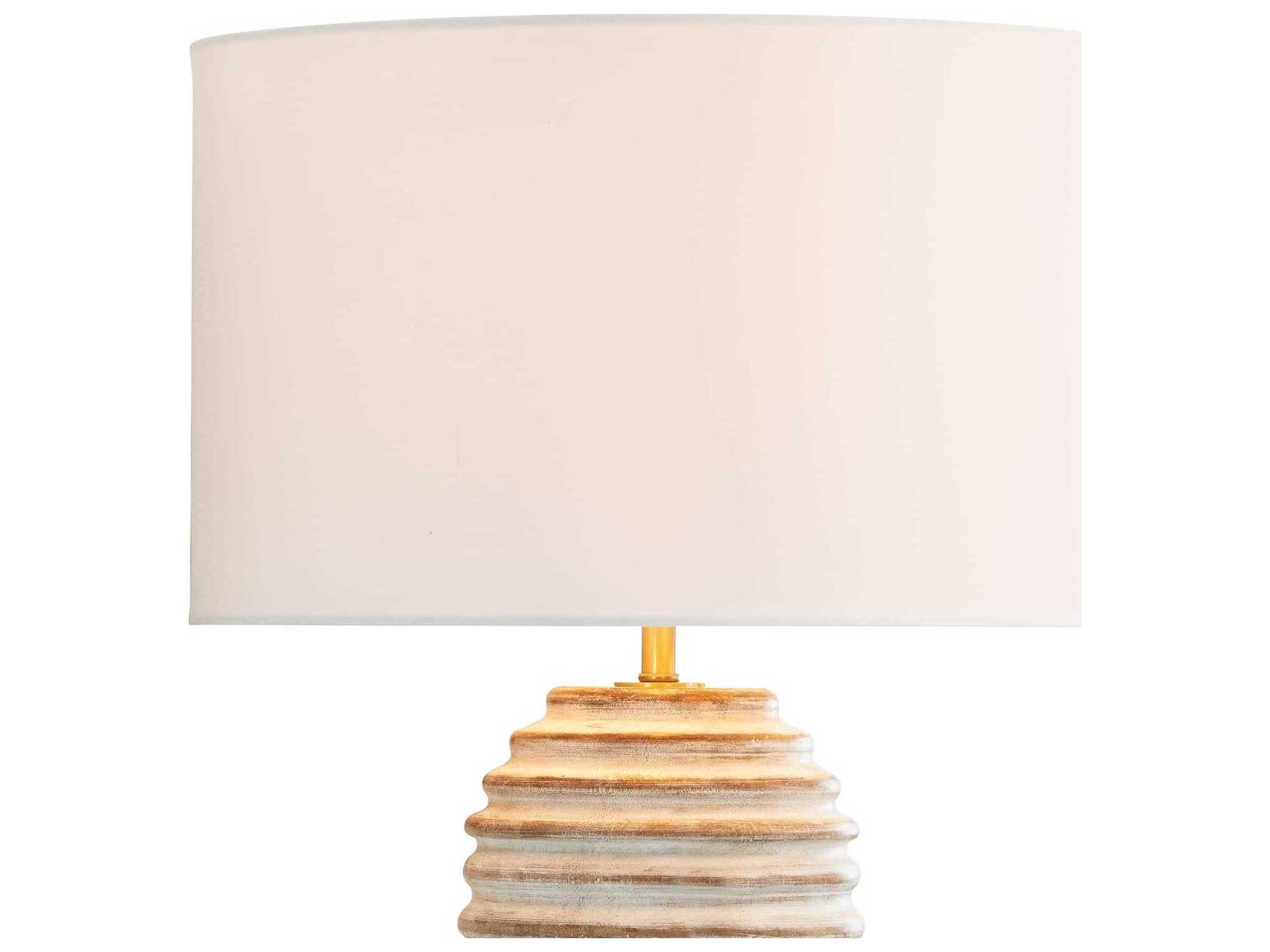 Regina Andrew Carmel White Polished Brass Buffet Lamp