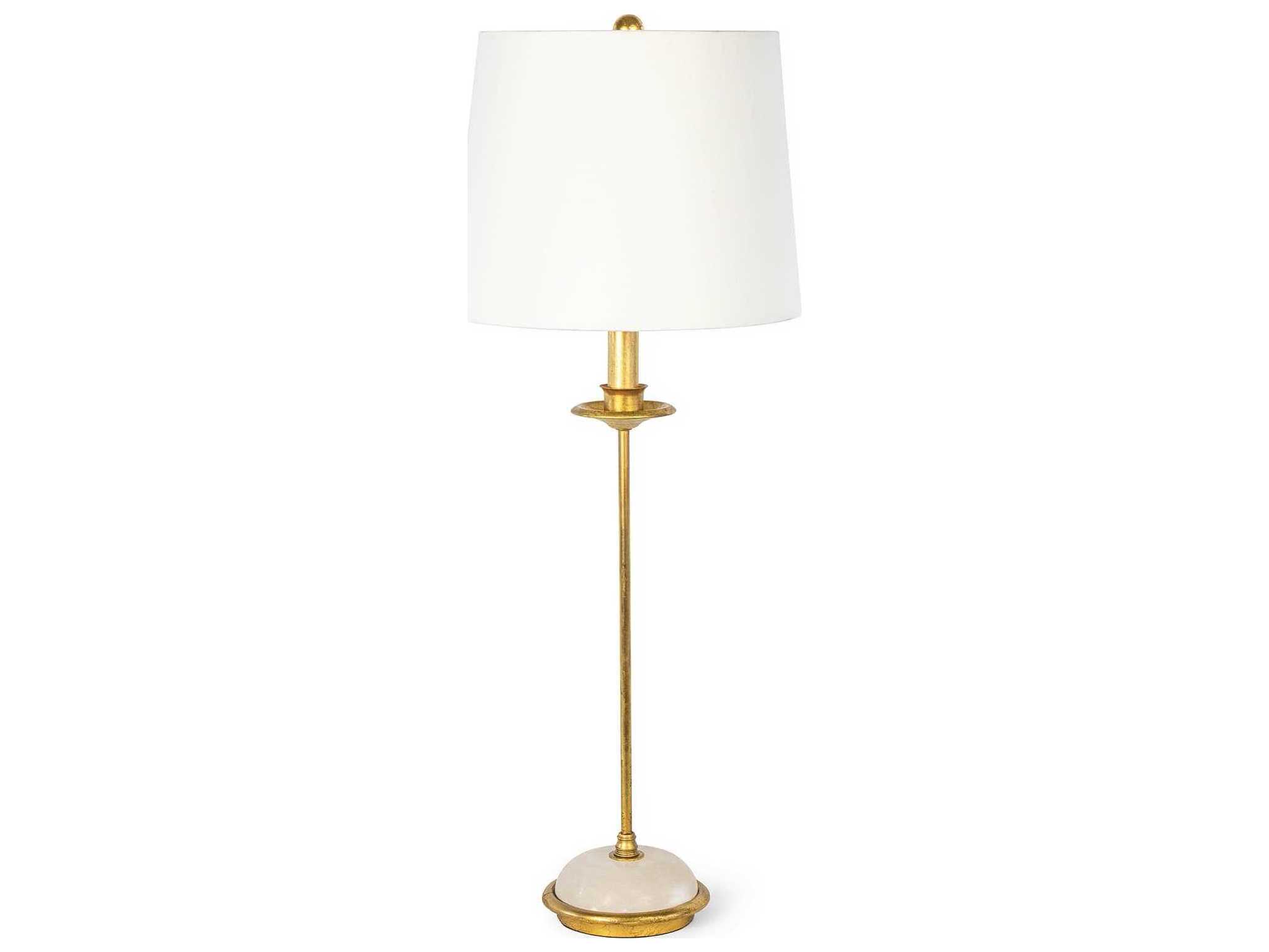Regina Andrew Fisher Gold Leaf Polished Brass Buffet Lamp