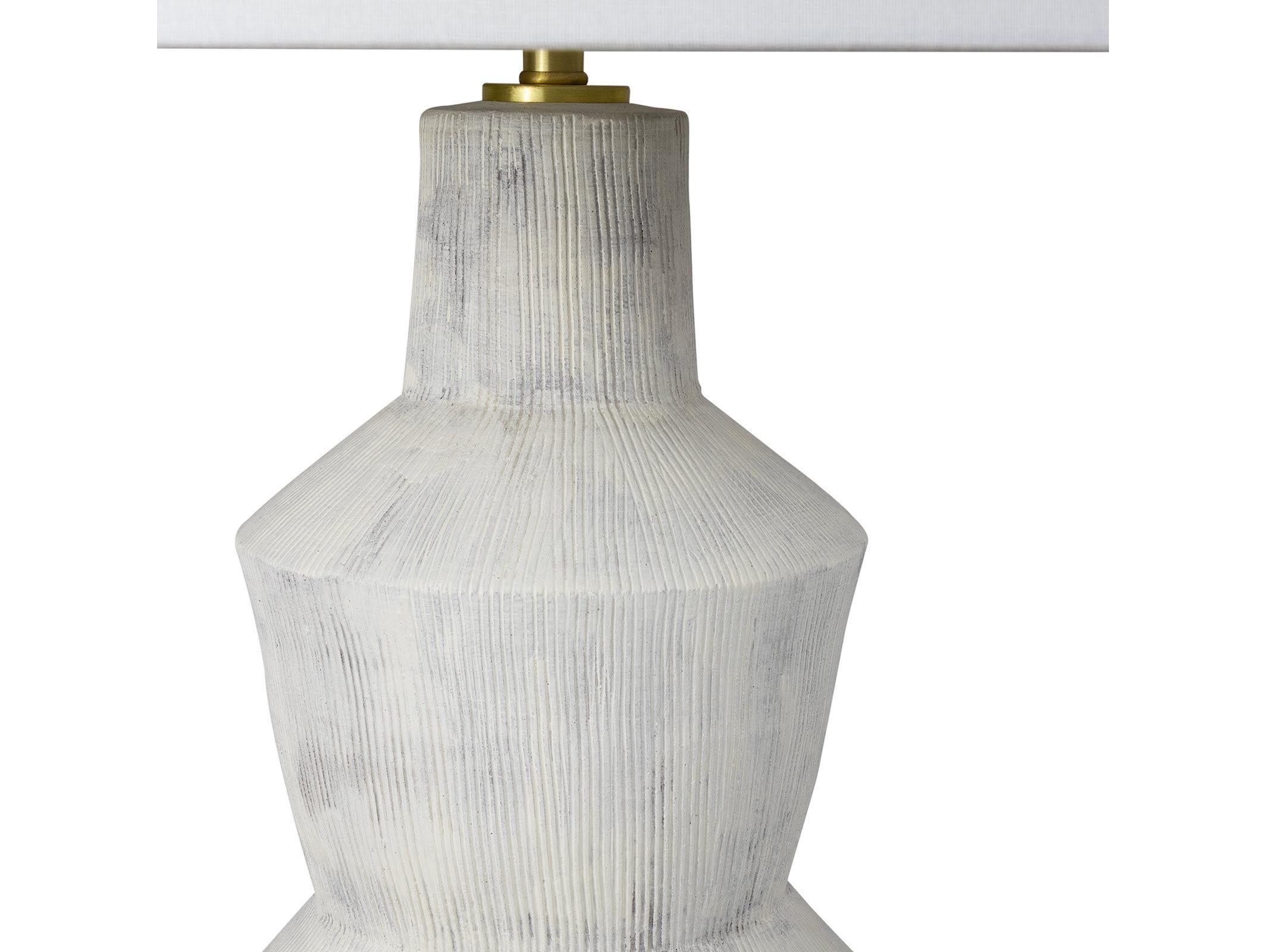Regina Andrew Rhonda Grey Neutral Polished Brass White Buffet Lamp