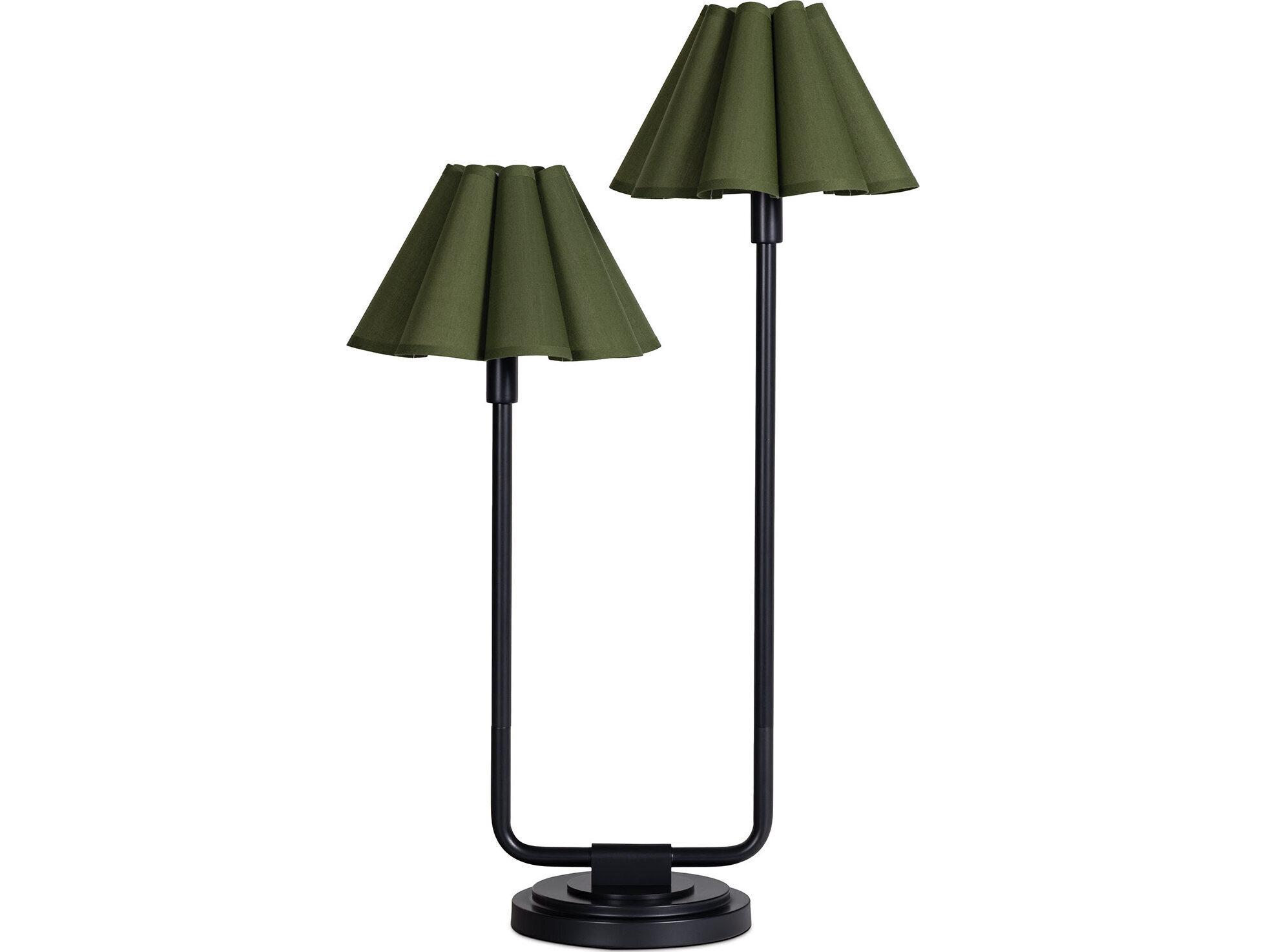 Regina Andrew Polly Blackened Brass with Green Shade Buffet Lamp