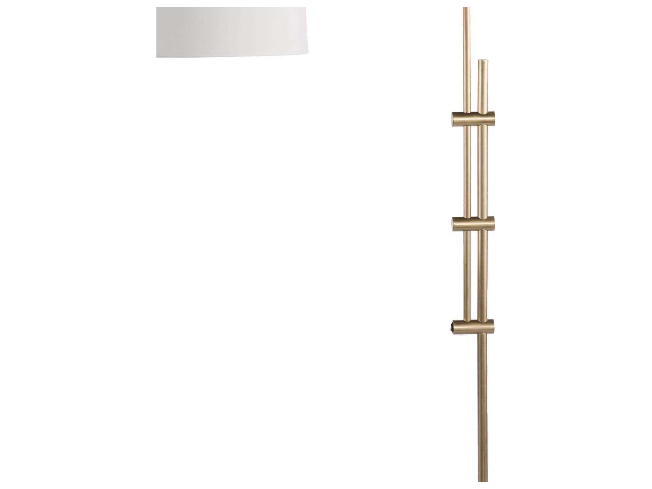 Regina Andrew Arc Natural Brass Linen Floor Lamp