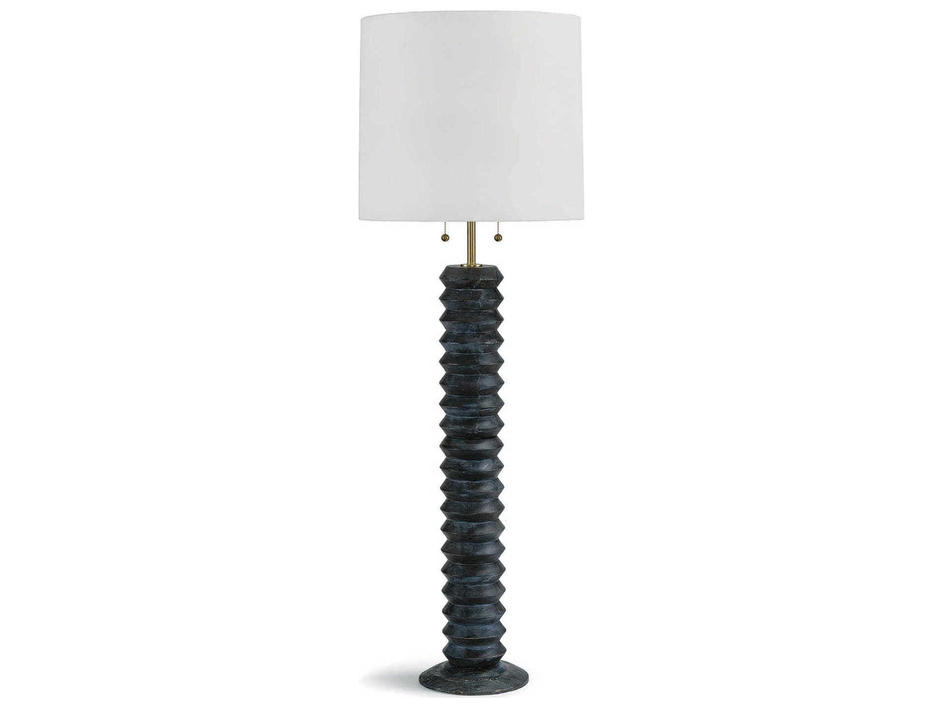 Regina Andrew Accordion Ebony Brass Black Floor Lamp