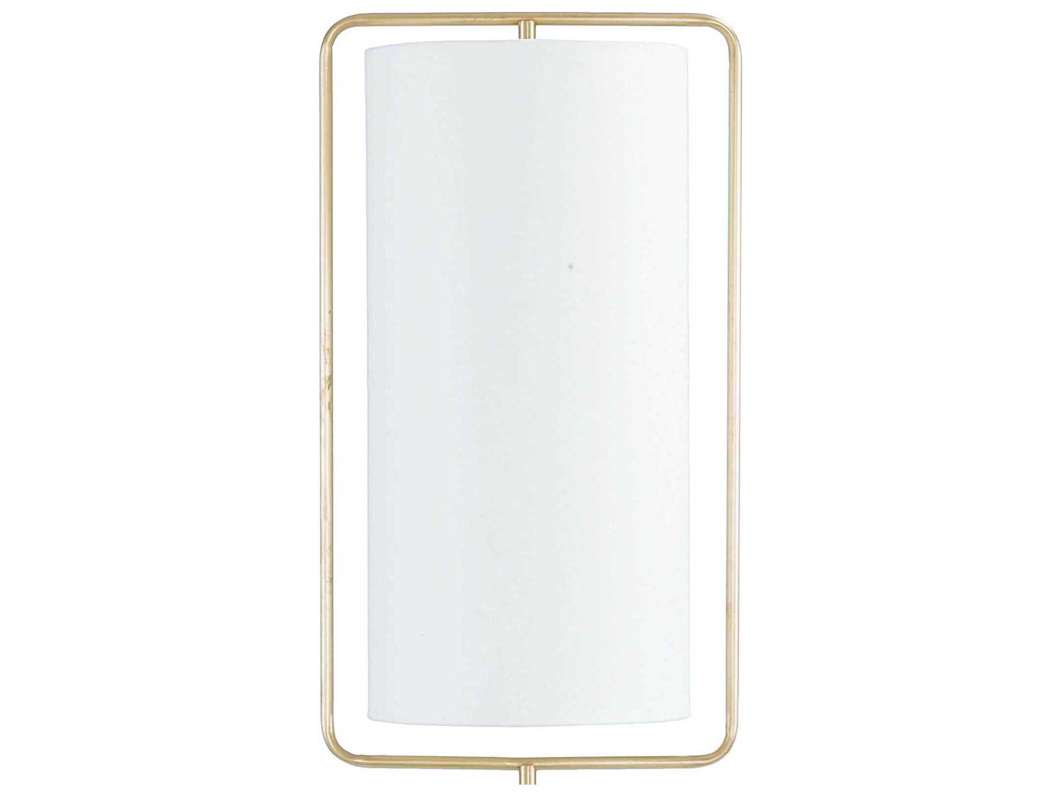 Regina Andrew Geo Rectangle Natural Brass Linen Floor Lamp