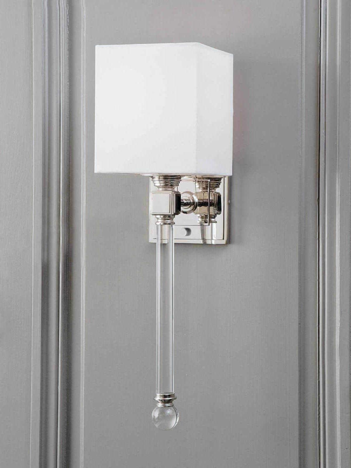 Regina Andrew Crystal 1-Light Polished Nickel Glass Wall Sconce