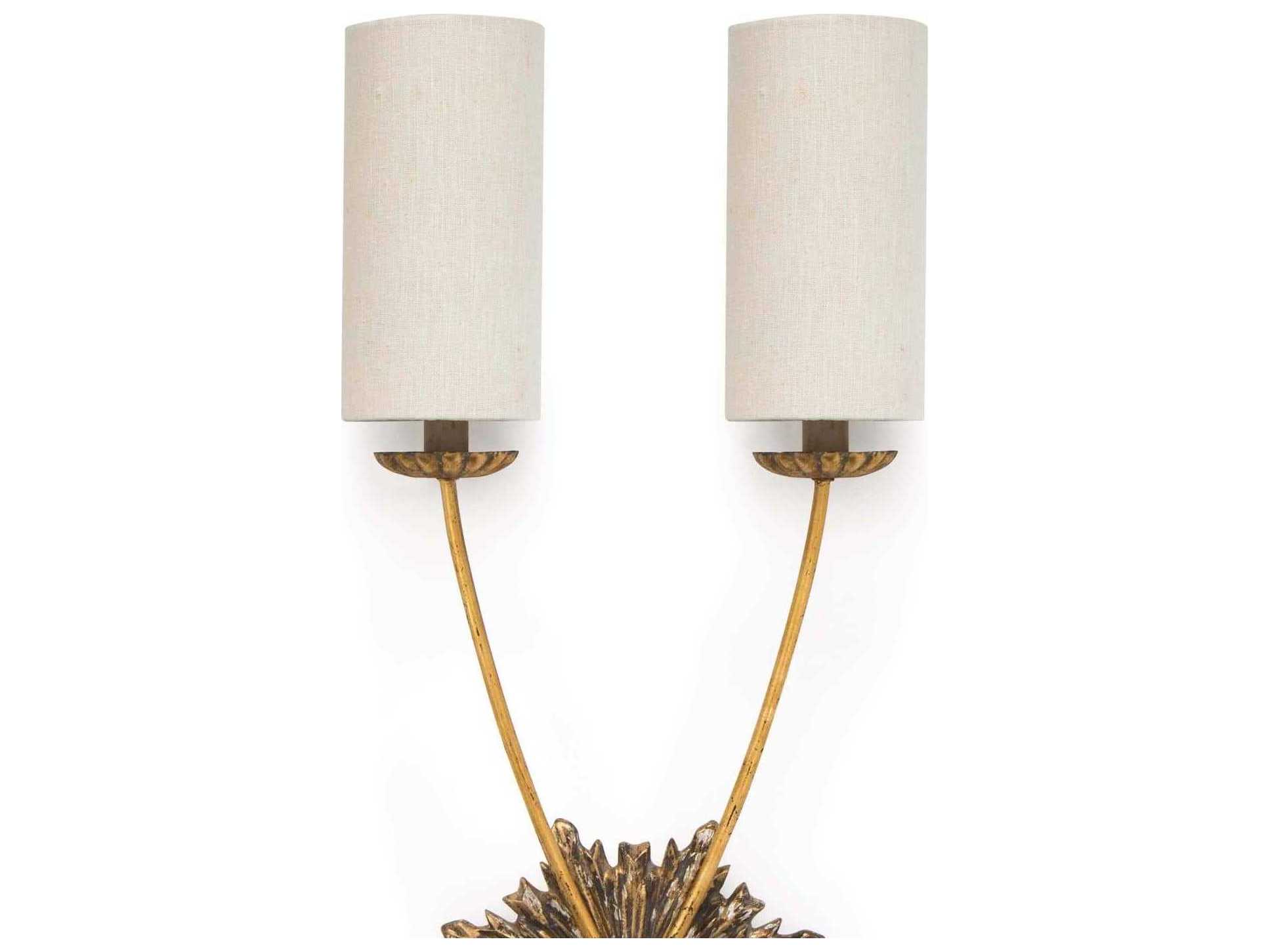 Regina Andrew Louis 2-Light Antique Gold Wall Sconce