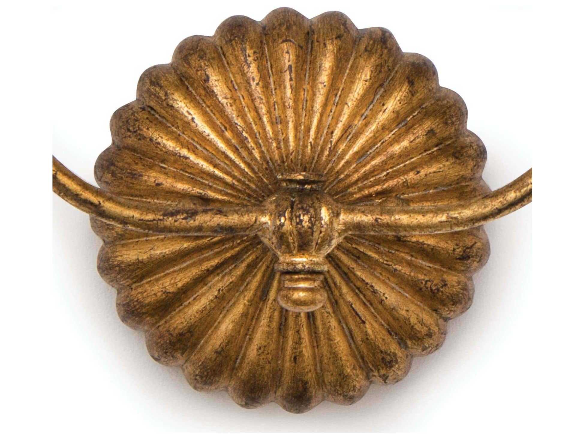 Regina Andrew Clove 2-Light Antique Gold Leaf Wall Sconce